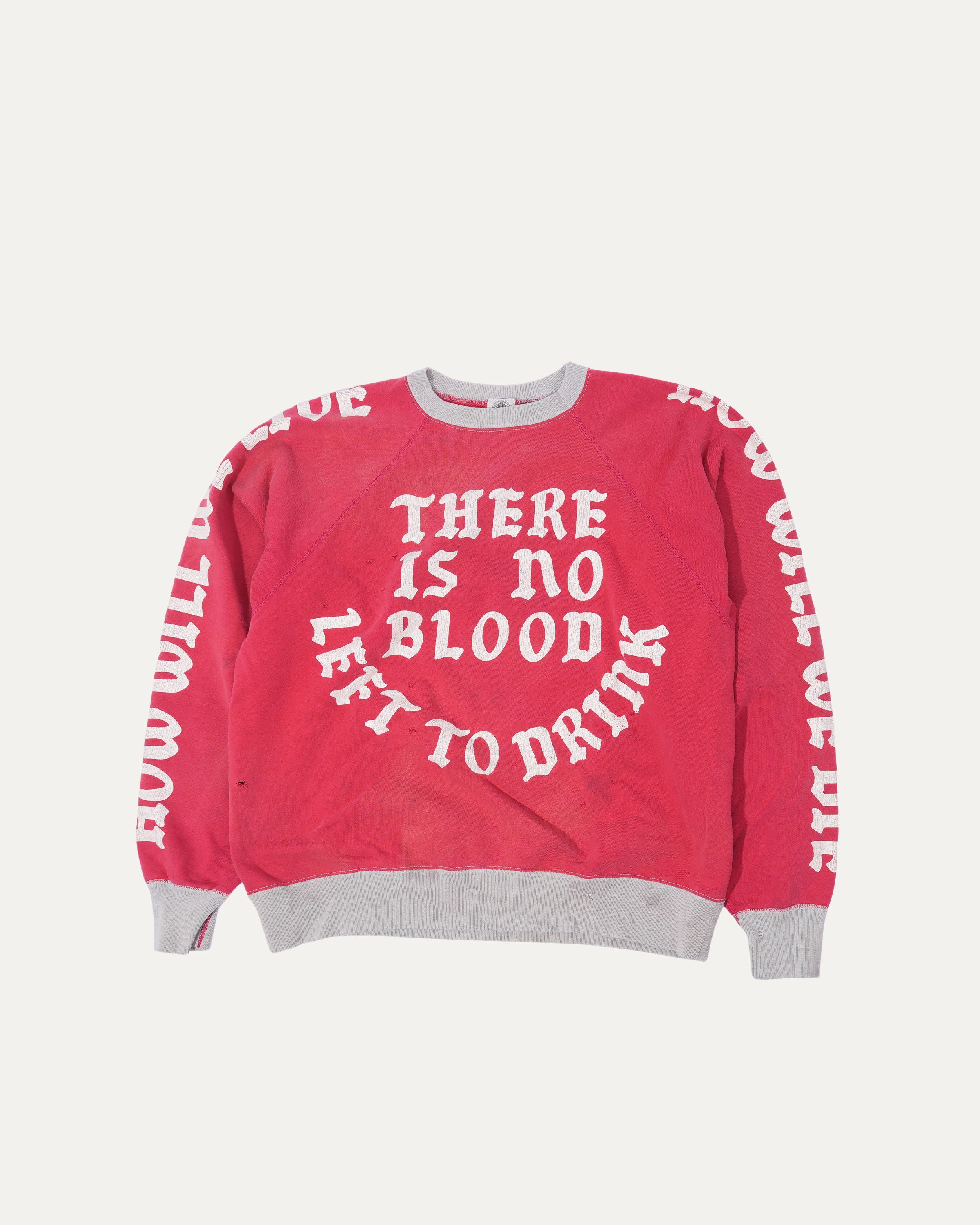 Gothic 'There Is No Blood Left To Drink' Horror Sweatshirt | Vintage Vampire Graphic Hoodie for Halloween, Goth Fashion & Dark Aesthetic Lovers