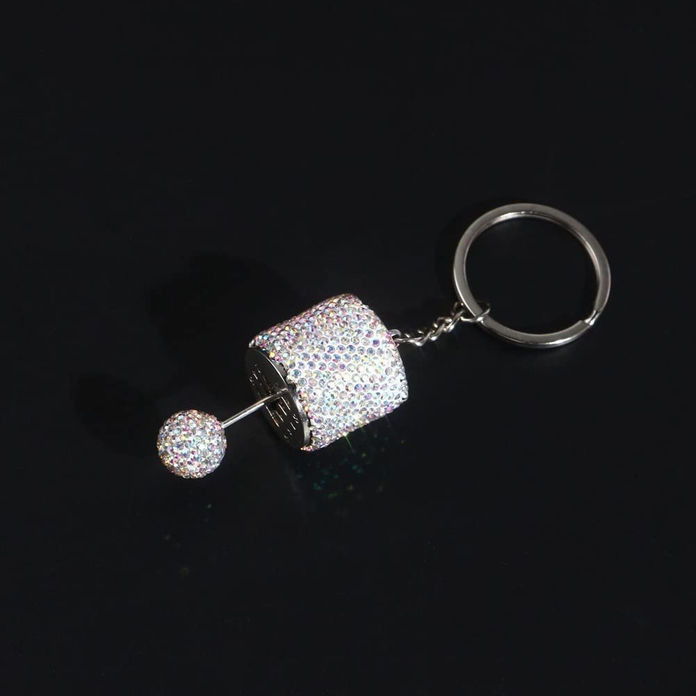 Bling Diamond-Encrusted Car Gear Shifter Keychain - Stylish Auto Gearbox Key Ring for Cars & Trucks - Perfect Gift for Car Enthusiasts & Gear Lovers (Use for Keys, Bags, Zippers & More)