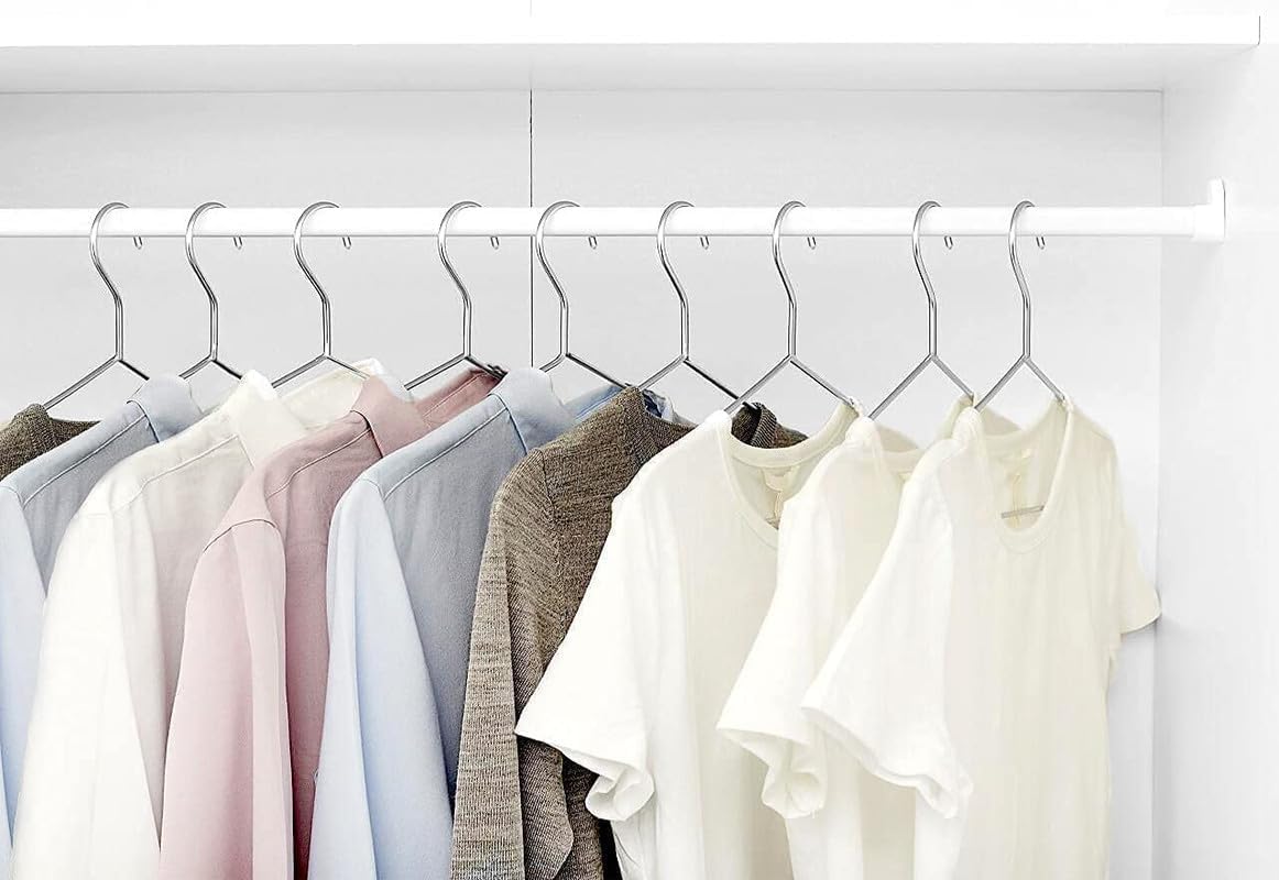 Premium Metal Clothes Hangers - 16.5 Inch Silver Space-Saving Non-Slip Hangers (Pack of 12) - Ideal for Suits, Dresses, Pants, Shirts & Underwear - Perfect for Closet Organization & Wardrobe Storage