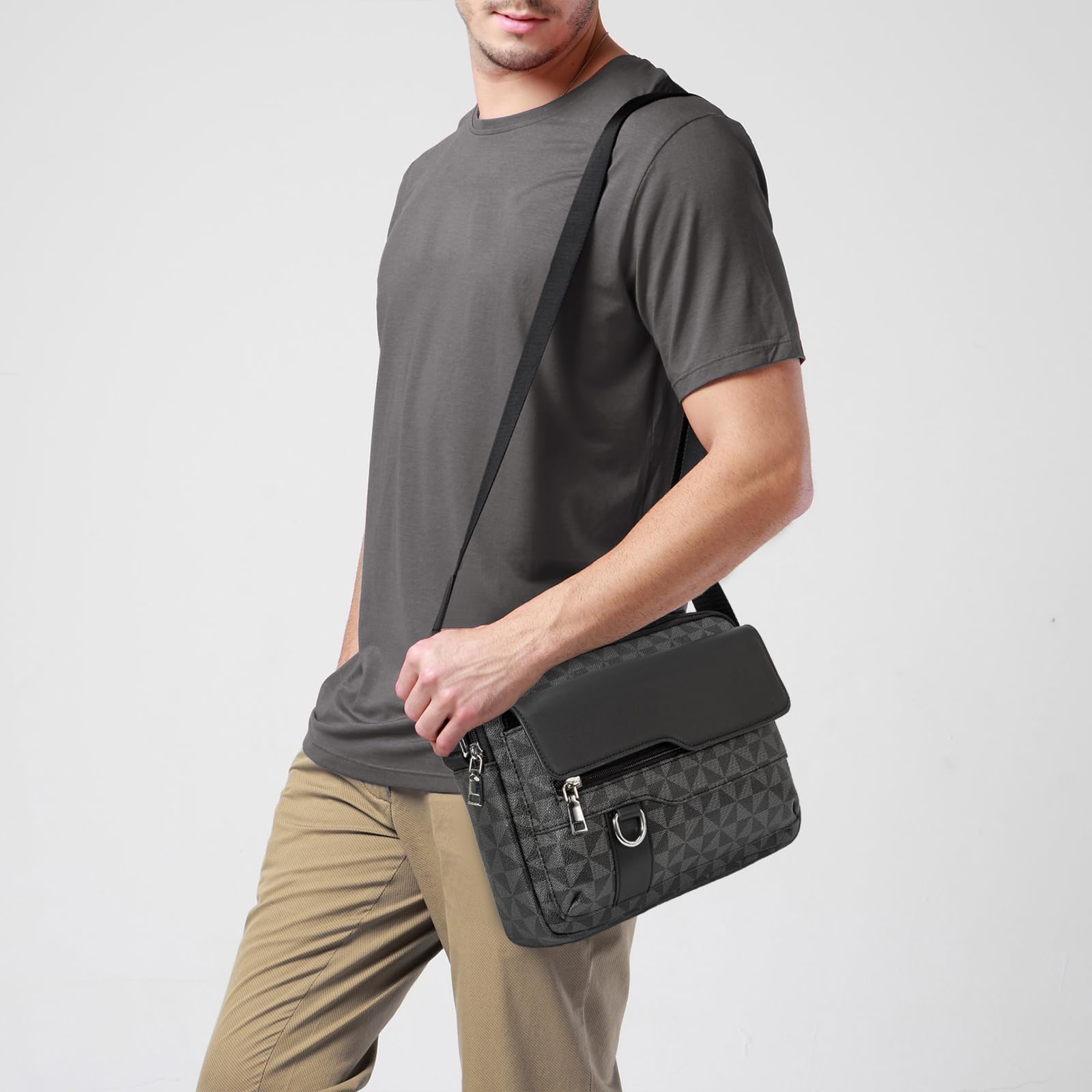 Men's Crossbody Bag - Durable Commuter Shoulder Bag for Travel, Work & Business - Compact Small Satchel for Everyday Use & Outdoor Activities