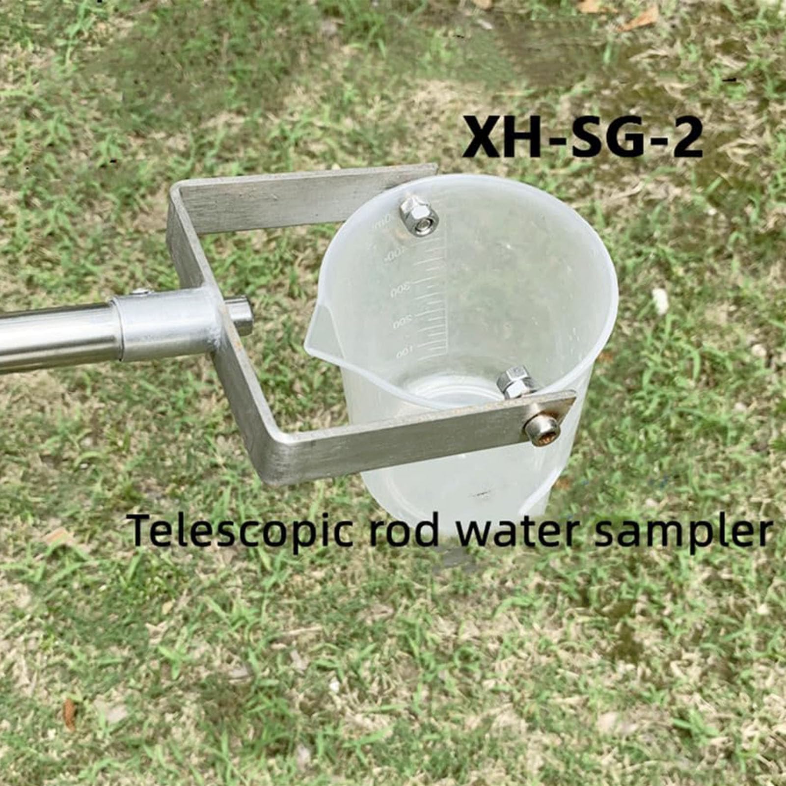 Stainless Steel Telescopic Water Sampling Rod with 1000ml Plastic Ladle - Extendable from 1.17m to 4m (3.8ft to 13ft) - Professional Water Testing Dipper System for Lakes, Ponds & Environmental Monitoring