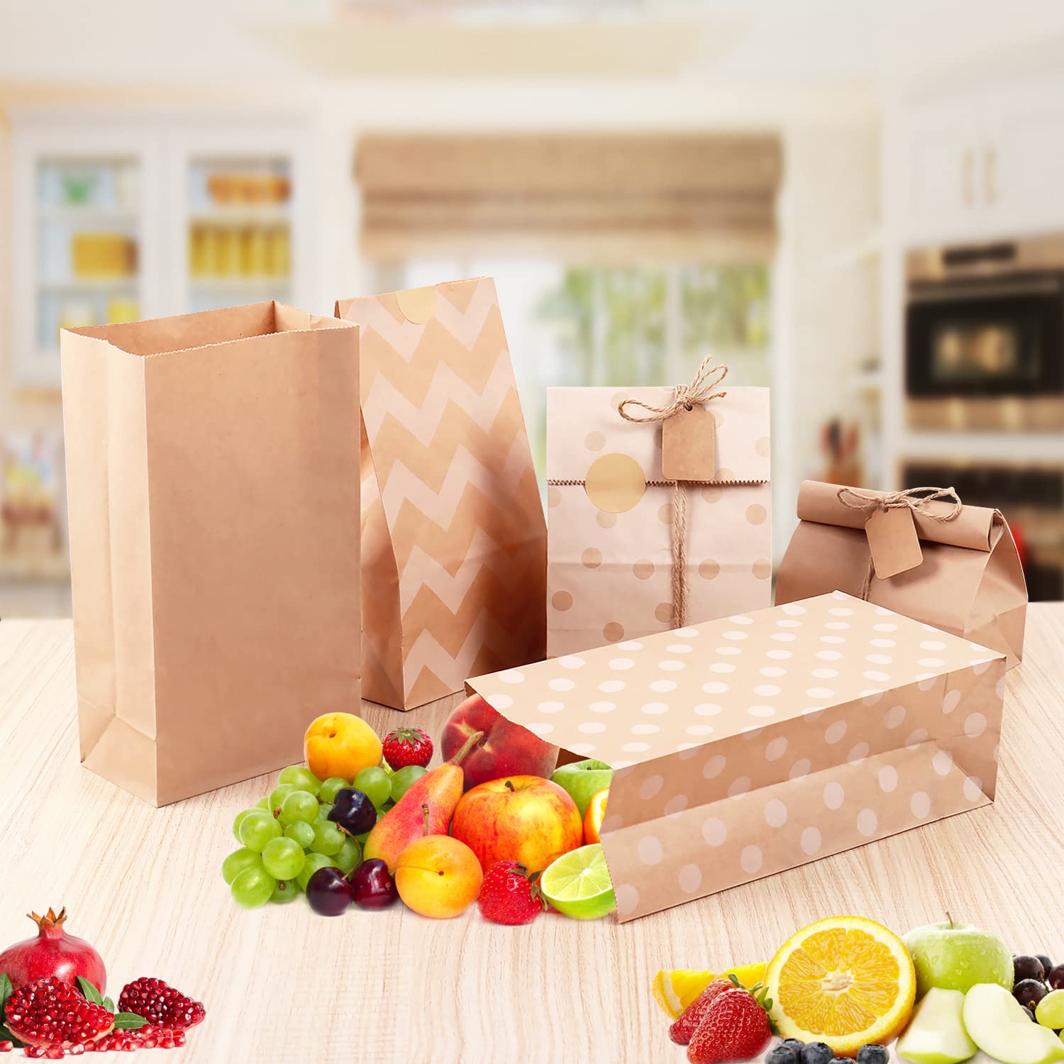 30-Pack Kraft Paper Treat Bags for Parties – 5.1x3.1x9.5 Inch Brown Snack Bags for Bakery, Candies, Desserts, Cookies – Bulk Eco-Friendly Favor Bags for Birthday, Wedding, Baby Shower & Graduation Events – Perfect for Candy Buffets, Gift Packaging and Party Decorations