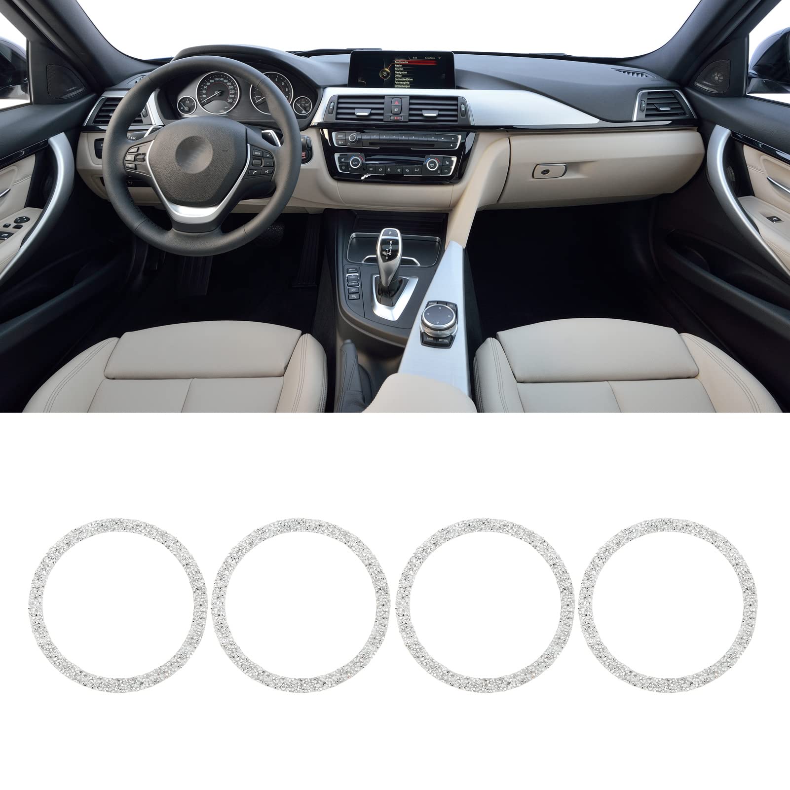 Keenso 4PCS Car Speaker Trim Rings - Premium Vehicle Door Audio Speaker Cover & Reflective Interior Accessories | Perfect for Car Audio Upgrade & DIY Installation