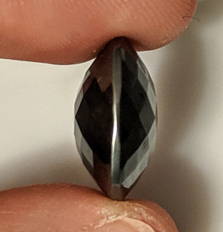 20ct Natural Black Hematite Cabochon - 16mm Square Cushion Checkerboard Cut, Double Sided Premium Quality Solitaire Gemstone for Jewelry Making, Wire Wrapping & Healing Crystal Collection