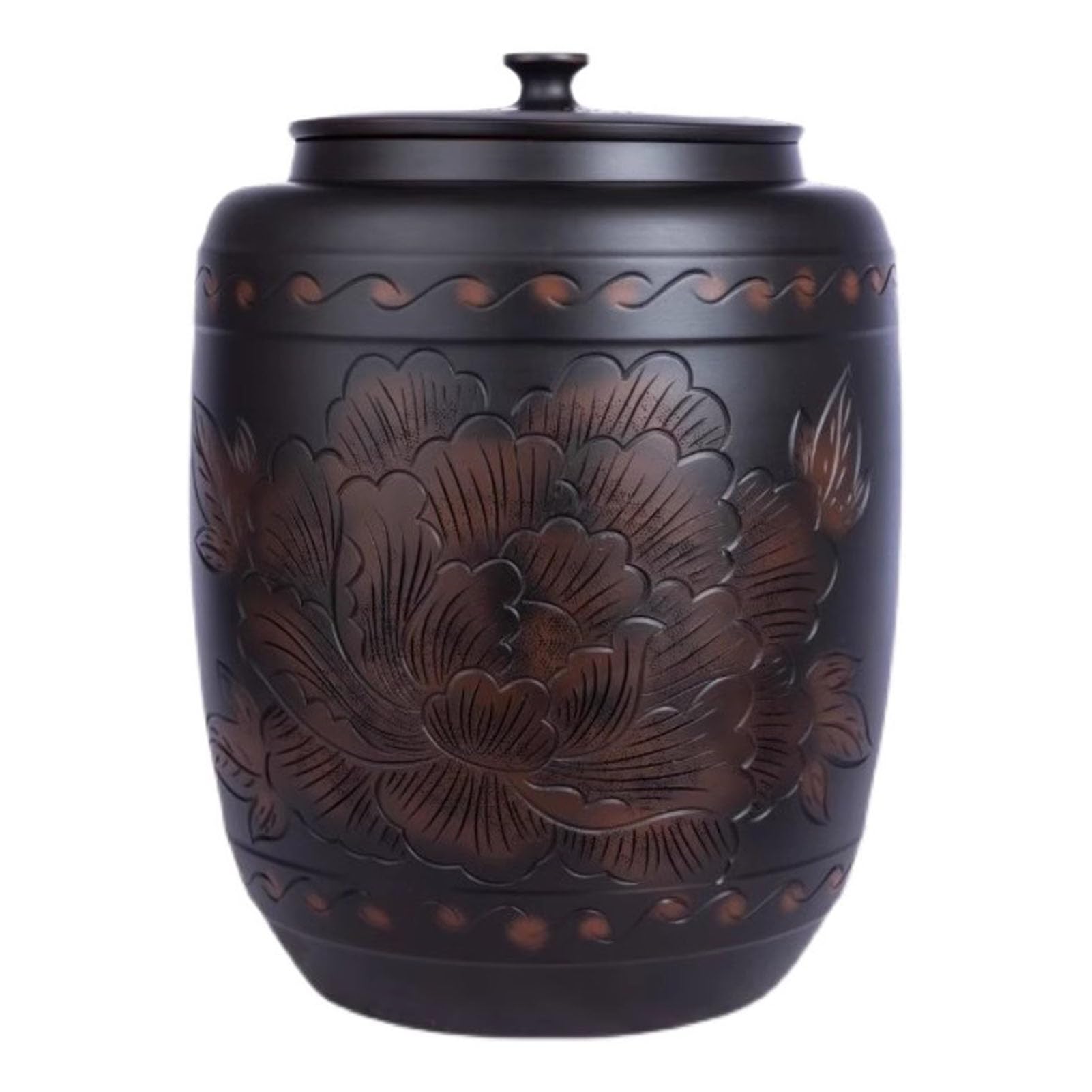 Premium Large Ceramic Rice Storage Jar with Airtight Lid - 5L Grain Container for Coffee Beans, Flour, Sugar & Dry Foods | Elegant Kitchen Decor Canister for Pantry Organization & Countertop Display