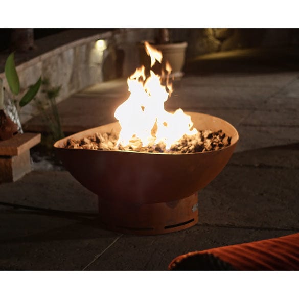 Scallop Gas Fire Pit with Penta 24-Inch Burner - Match Lit Outdoor Patio Heater for Backyard, Garden & Camping
