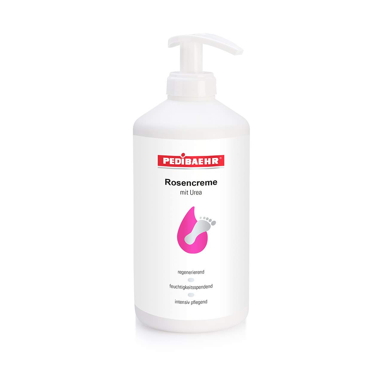 Pedibaehr Urea Foot Cream with Wild Rose - 500ml Moisturizing Foot Care with Pump Dispenser - Ideal for Dry, Cracked Heels & Calluses - Perfect for Daily Foot Care Routine
