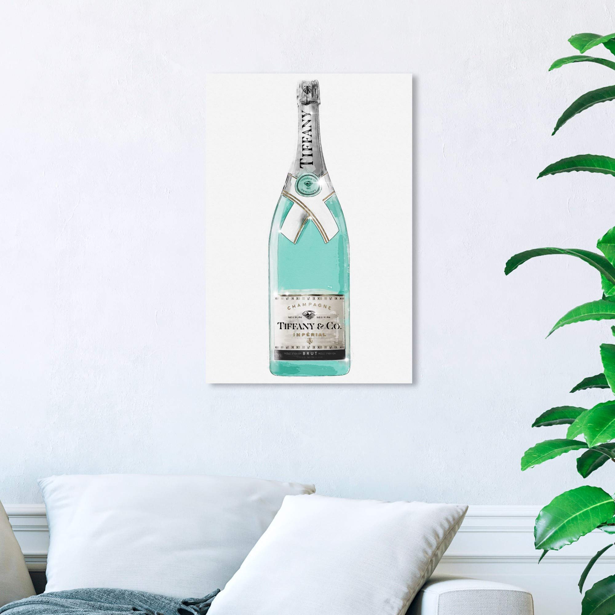 Oliver Gal Artist Co. 'Priceless Champagne' Wall Art Canvas Print - 20x30 Inches, Elegant Bar & Home Decor for Living Room, Dining Area or Wine Cellar