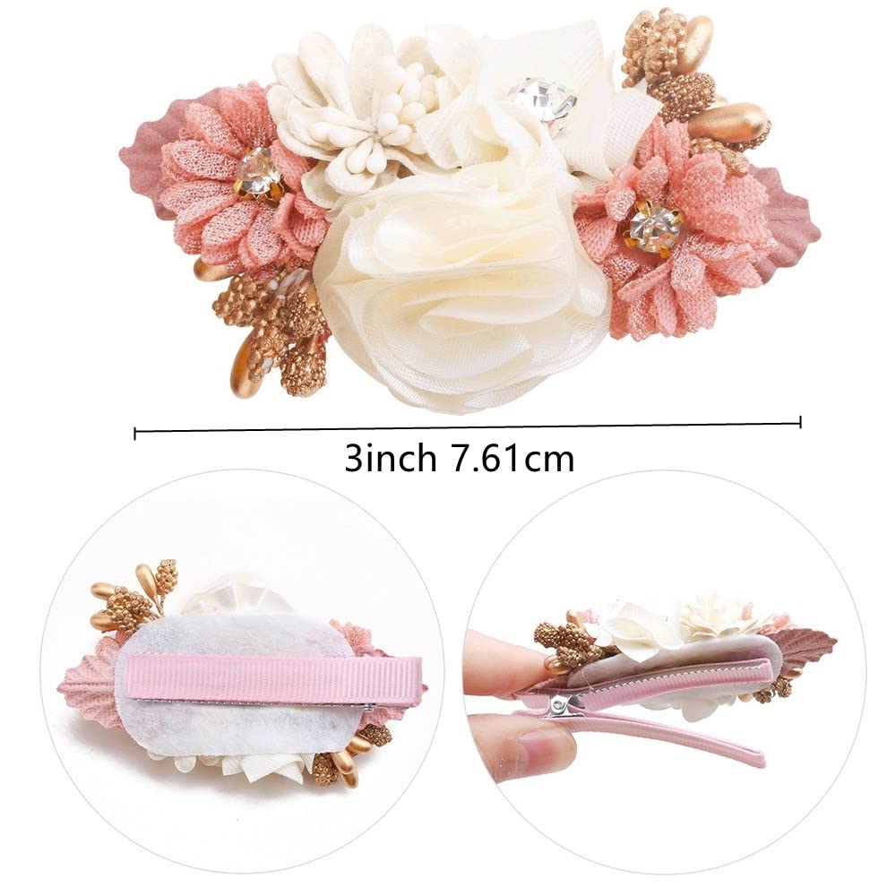 6Pcs Floral Hair Clips Set for Girls - Cute Flower Hair Bows for Baby, Toddler & Teen - Perfect Gift for Birthdays & Parties (Flower Style-G) - Great for School, Weddings & Everyday Styling