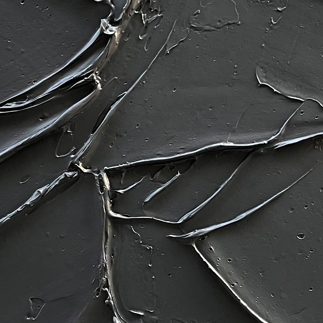 Large Abstract Modern Oil Painting on Black Canvas - 60x30 Inch Contemporary Textured Wall Art for Living Room, Bedroom & Office Decor | Minimalist Home Artwork by NANKAI