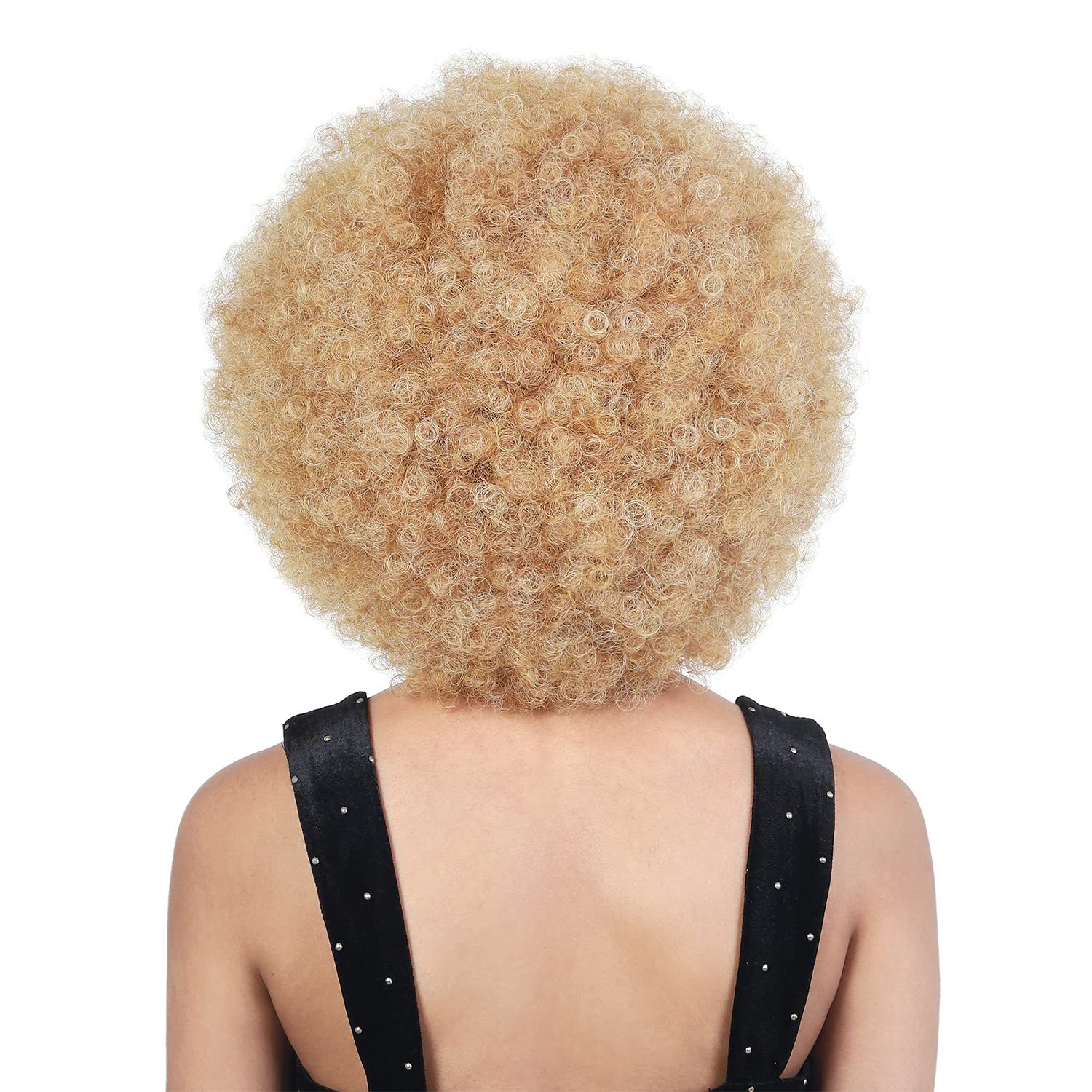 Motown Tress Afro Queen Synthetic Wig - Natural Black Curly Hair Wig for Women - Perfect for Cosplay, Halloween, Daily Wear & Protective Styling