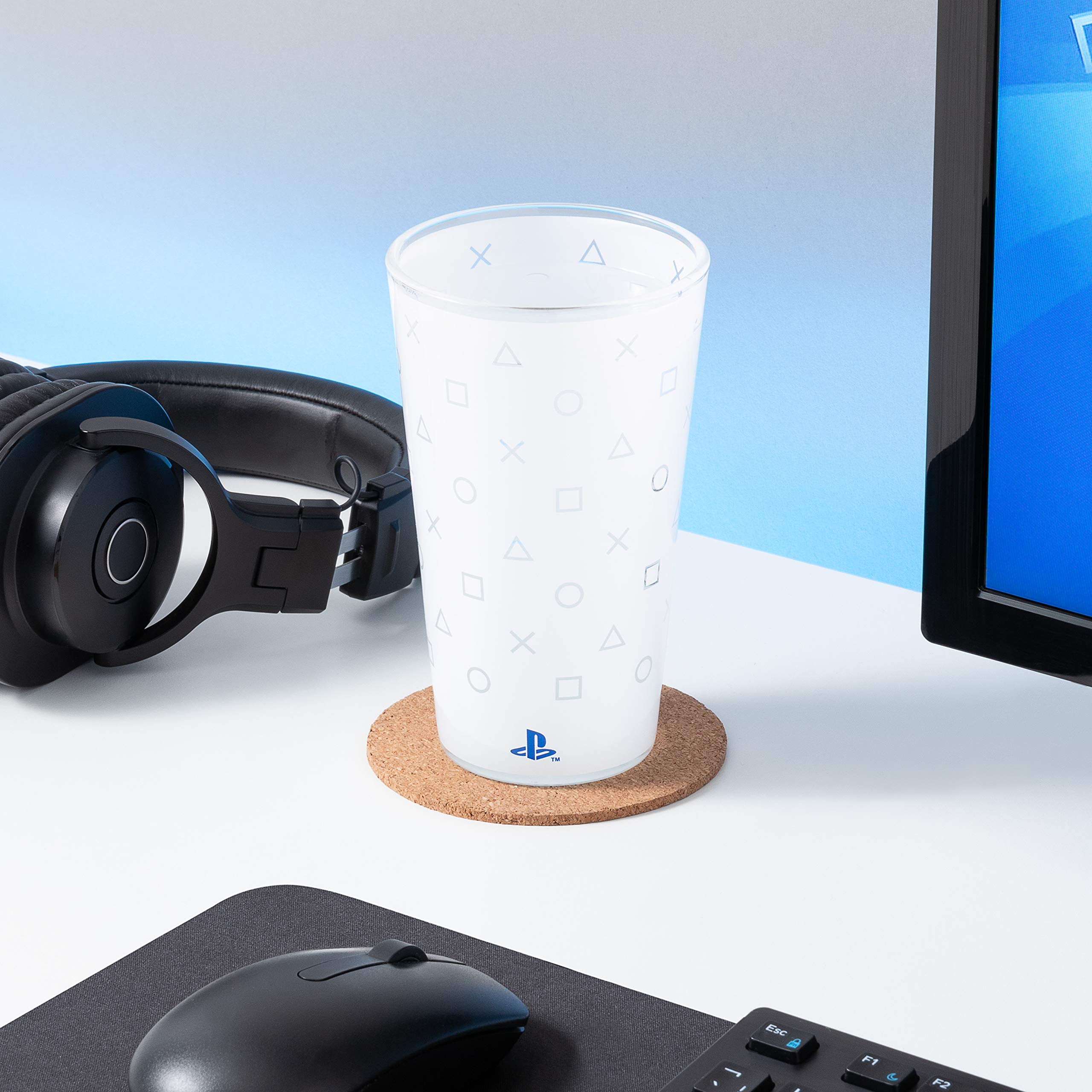 Official PS5 Tumbler - Insulated Stainless Steel White Gaming Cup for Cold Drinks, 400ml (13.5 fl oz) - Perfect Gift for PlayStation Gamers, Office Use & Gaming Sessions