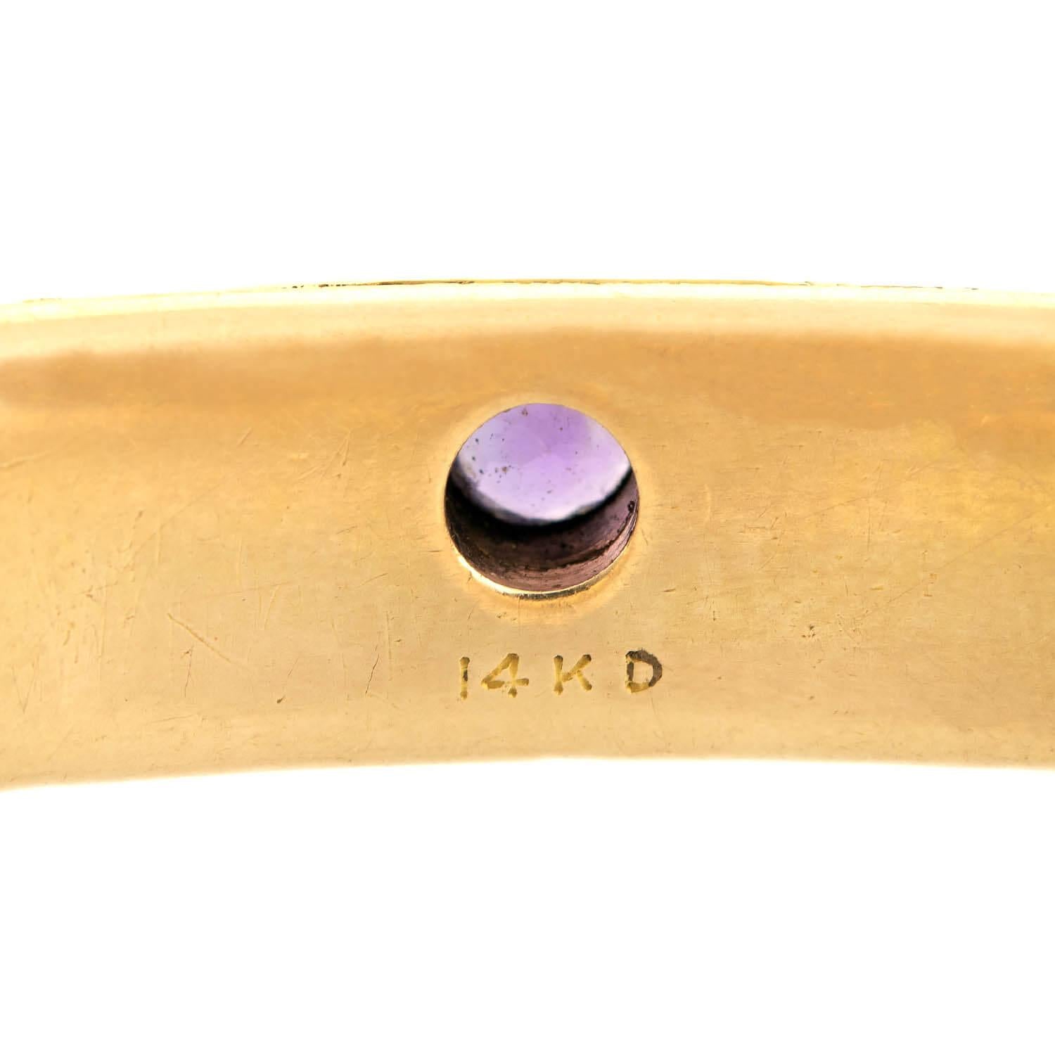 14K Gold Victorian Amethyst Carved Scroll Motif Bracelet - Elegant Jewelry for Weddings, Parties & Special Occasions