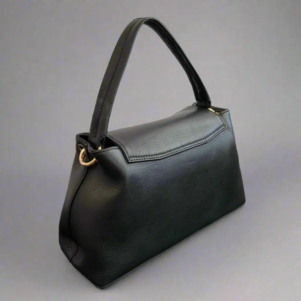 Stylish Genuine Sheep Leather Crossbody Bag with Flap and Handle - Perfect for Work, Travel & Everyday Use