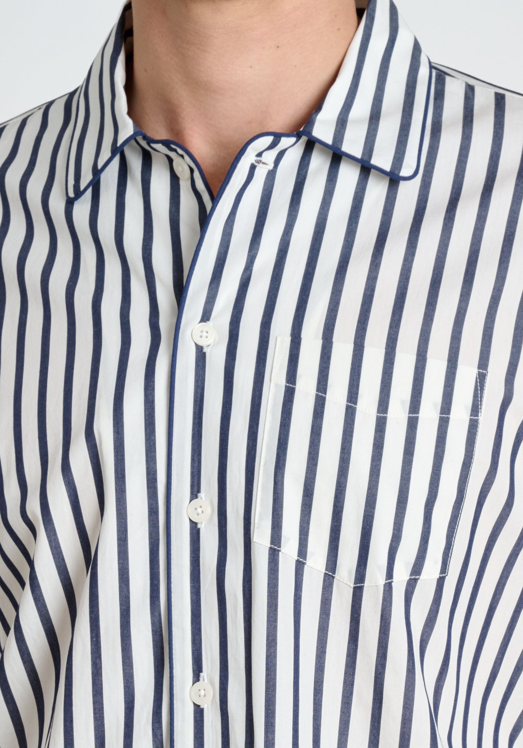 Henry Navy Breton Stripe Pajama Set - Soft Cotton Sleepwear for Men & Women - Perfect for Lounging, Travel & Cozy Nights at Home