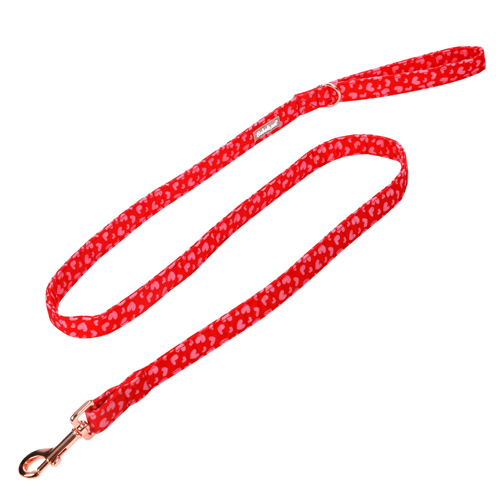 Valentine's Day Dog Leash - Durable Handmade Pet Leash with Soft Handle, Adjustable Pink & Red Love Design for Small Medium Large Dogs (135cm) - Perfect for Romantic Walks, Date Nights & Couple Pet Outfits