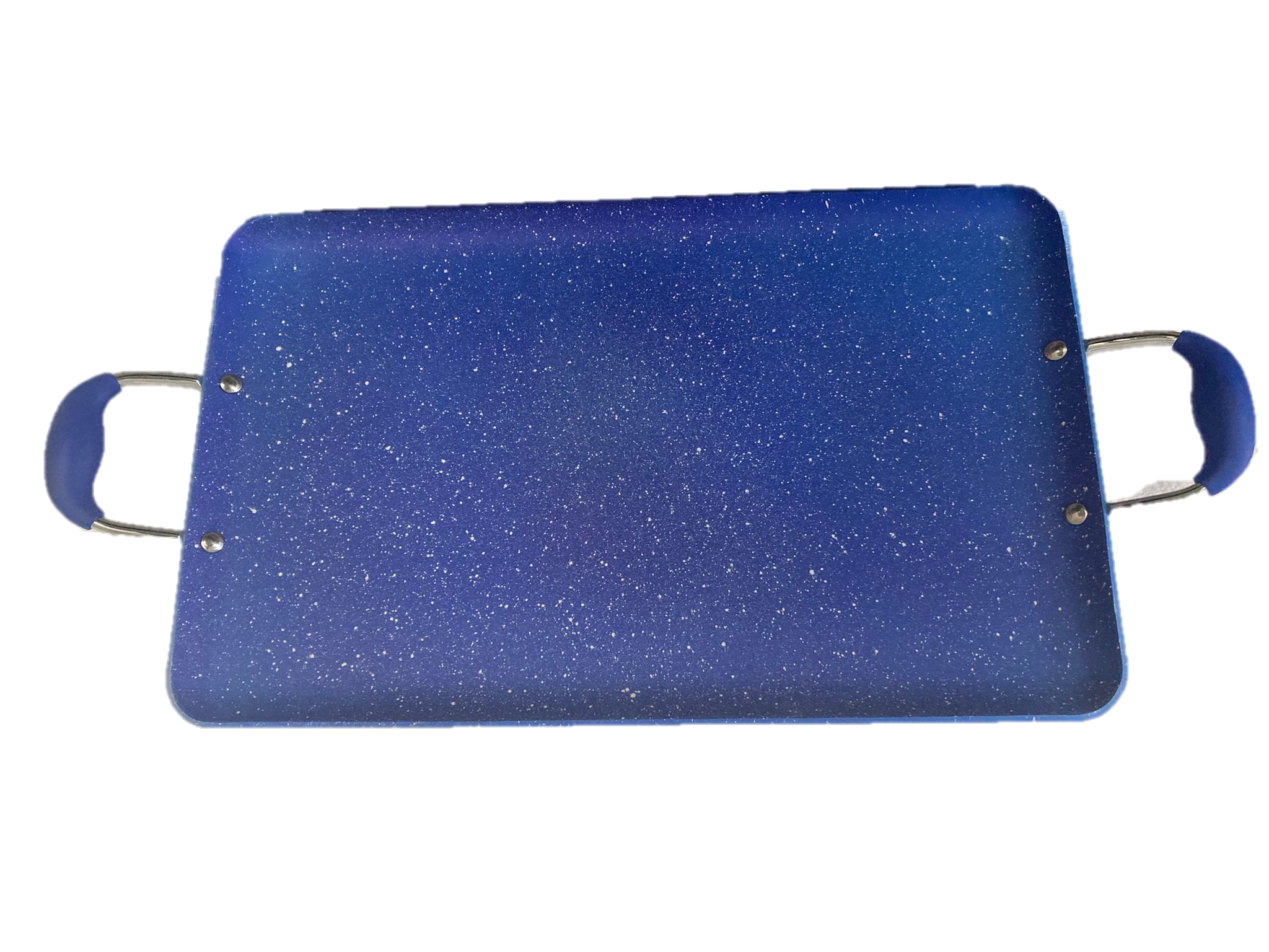 Blue Marble Griddle for Gas & Ceramic Glass Top Stoves - Double Burner Comal for Cooking, Grilling & Serving - Perfect for Pancakes, Quesadillas & Tortillas in Home Kitchens & Outdoor BBQs