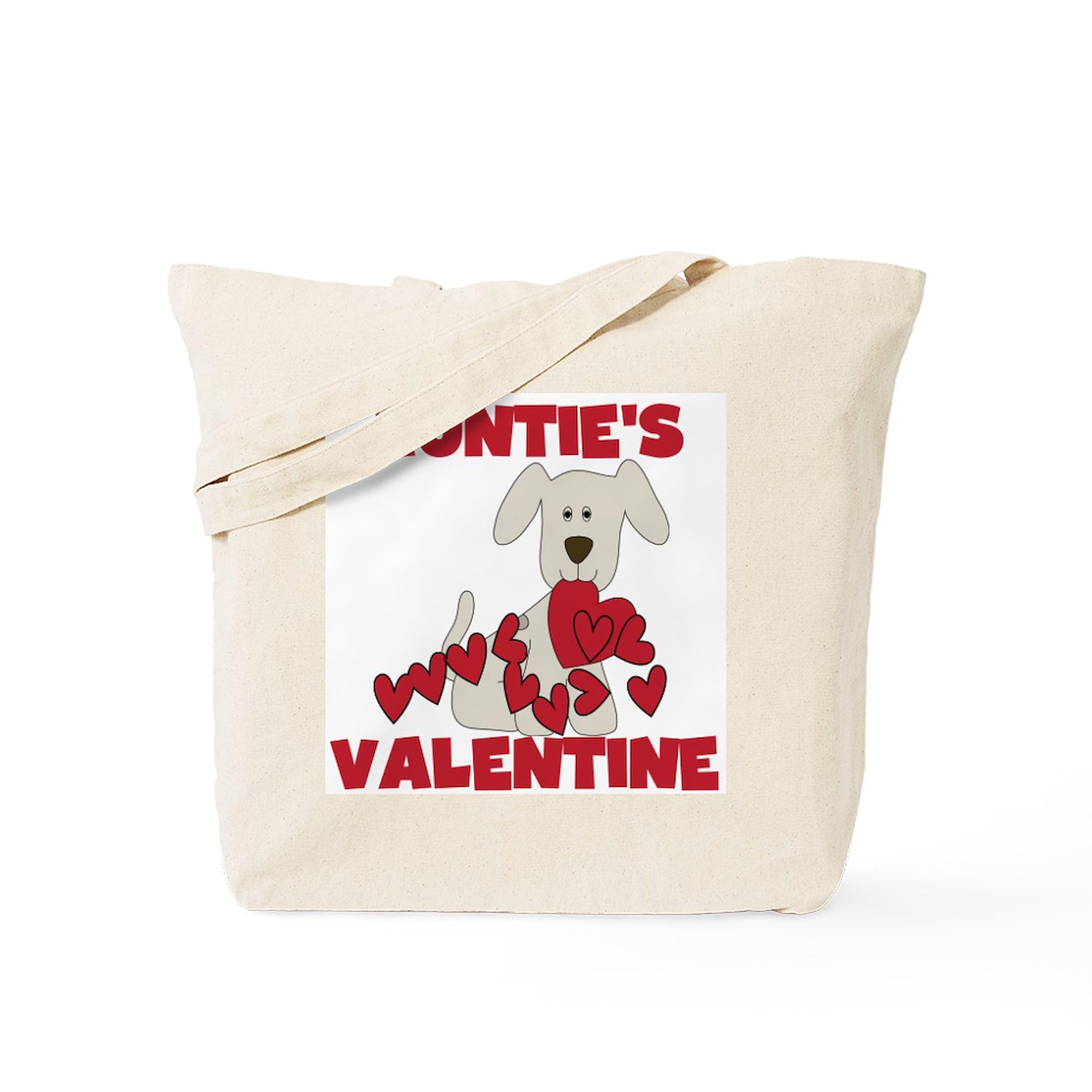 Dog Auntie's Valentine Tote Bag - Natural Canvas Reusable Shopping Bag for Women | Perfect for Groceries, Beach Trips & Valentine's Day Gifts