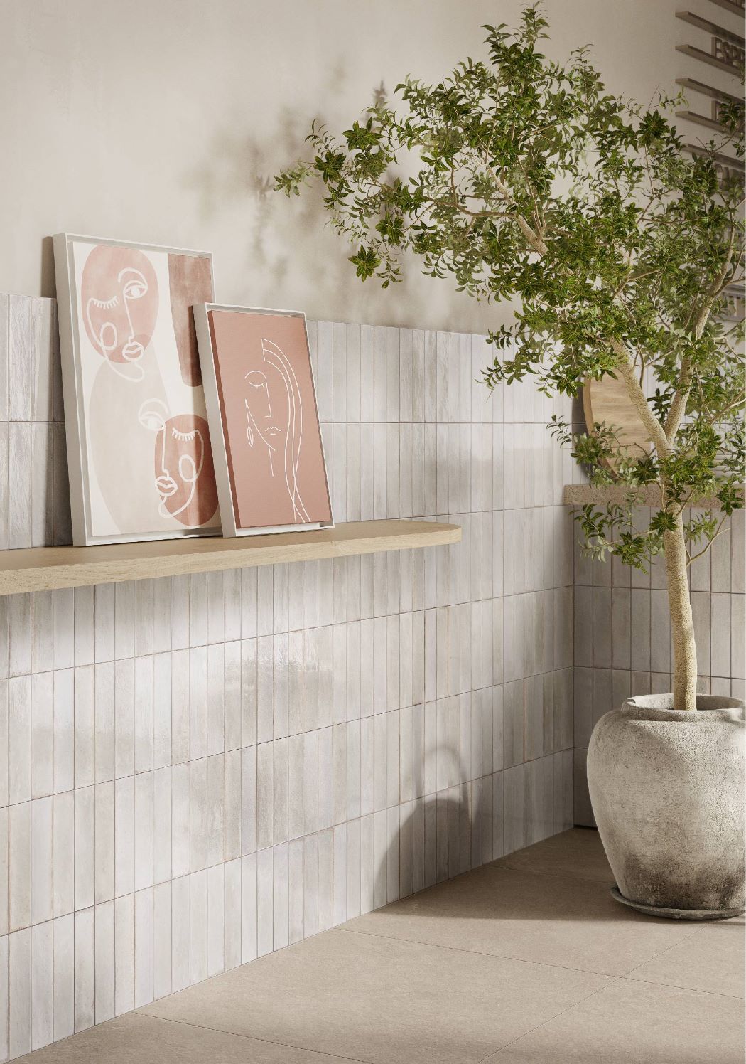 Magnolia Distressed Subway Tile Bianco 2.5x9.5 - Vintage White Ceramic Wall Tile for Kitchen Backsplash & Bathroom Renovation