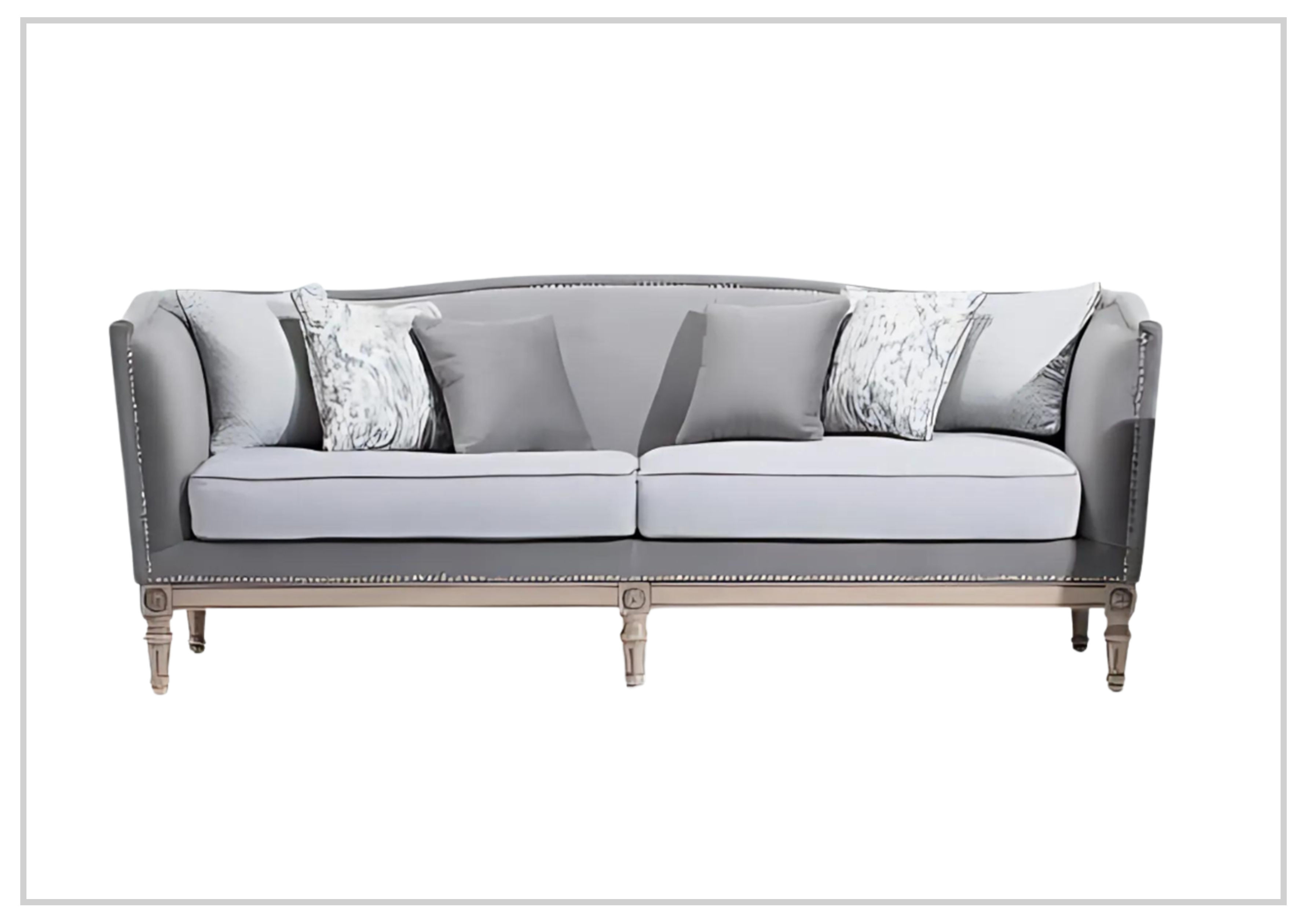 Klaussner Helios 3-Seater Sofa with Nailhead Trim - Modern Living Room Furniture for Home & Office Comfort