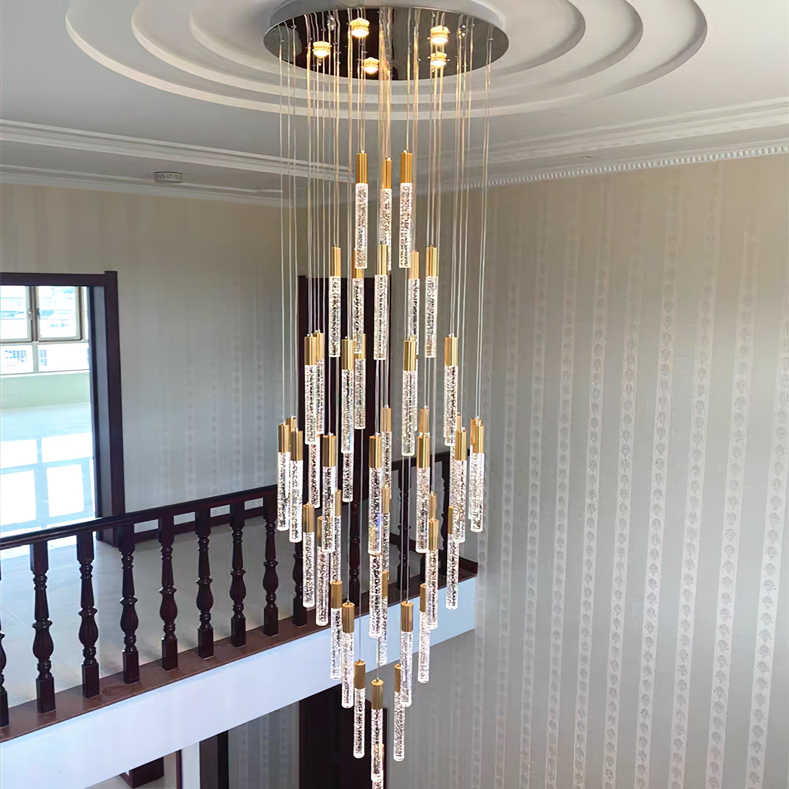 Modern Bubble Glass Pendant Light - Elegant Hanging Chandelier for Dining Room, Kitchen Island & Bedroom Decor - Dimmable LED Lighting Fixture