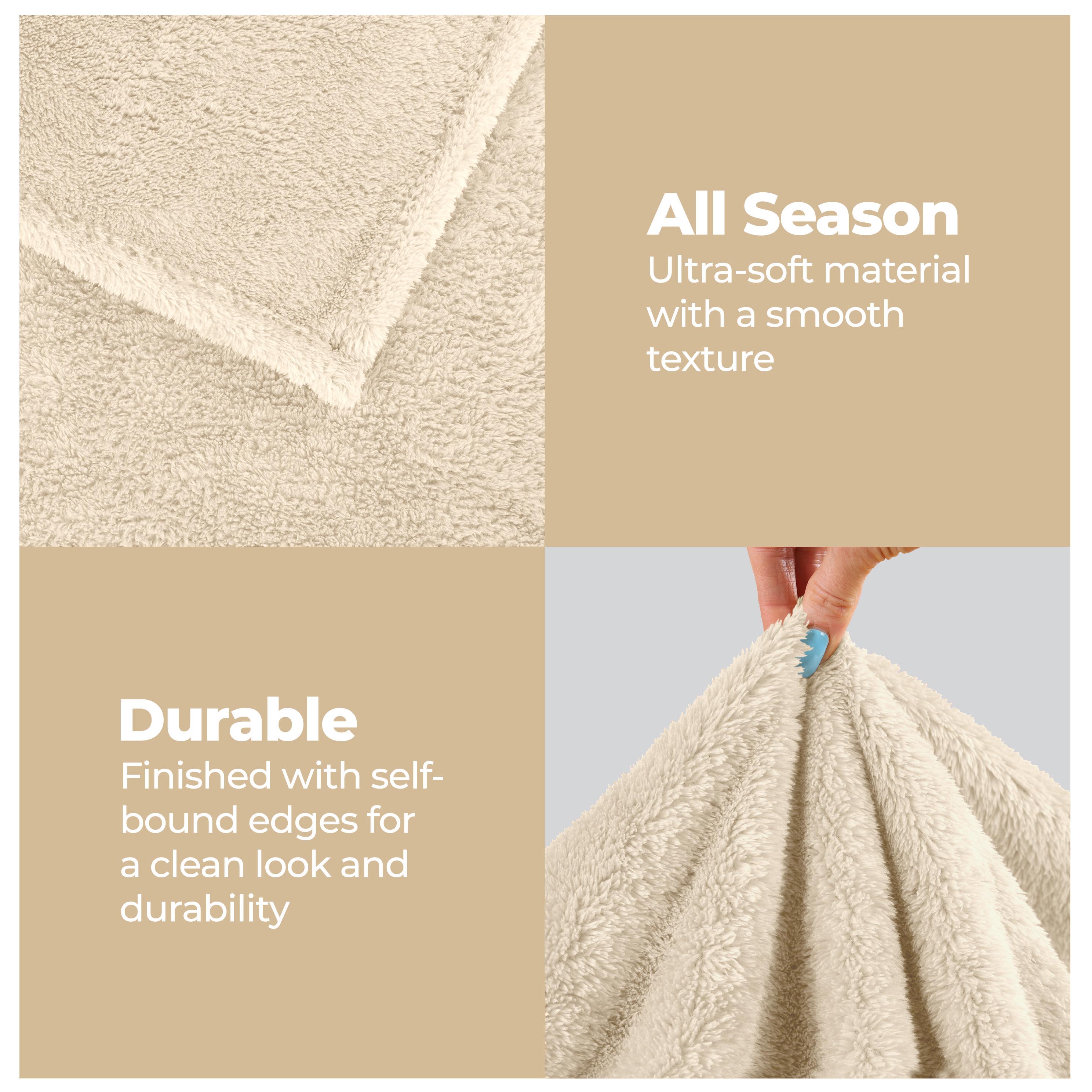 Classic Solid Fleece Plush Medium Weight Fluffy Soft Blanket - Cozy & Warm for Bed, Sofa, Travel & Gifts | Ultra-Soft Throw Blanket for All Seasons