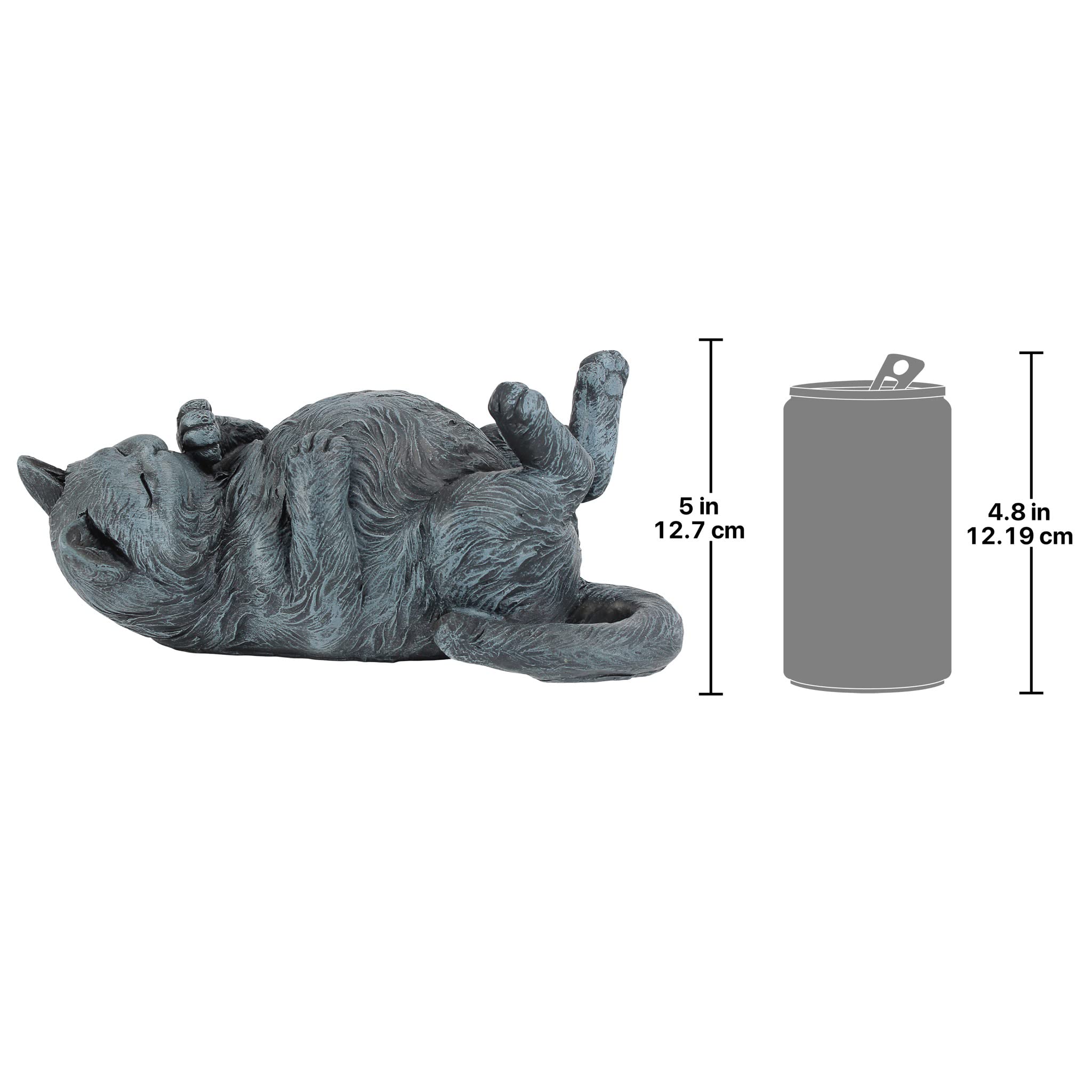 Design Toscano Playful Cat on Back Statue - Whimsical Home Decor for Cat Lovers, Perfect for Living Room, Garden or Office Decoration