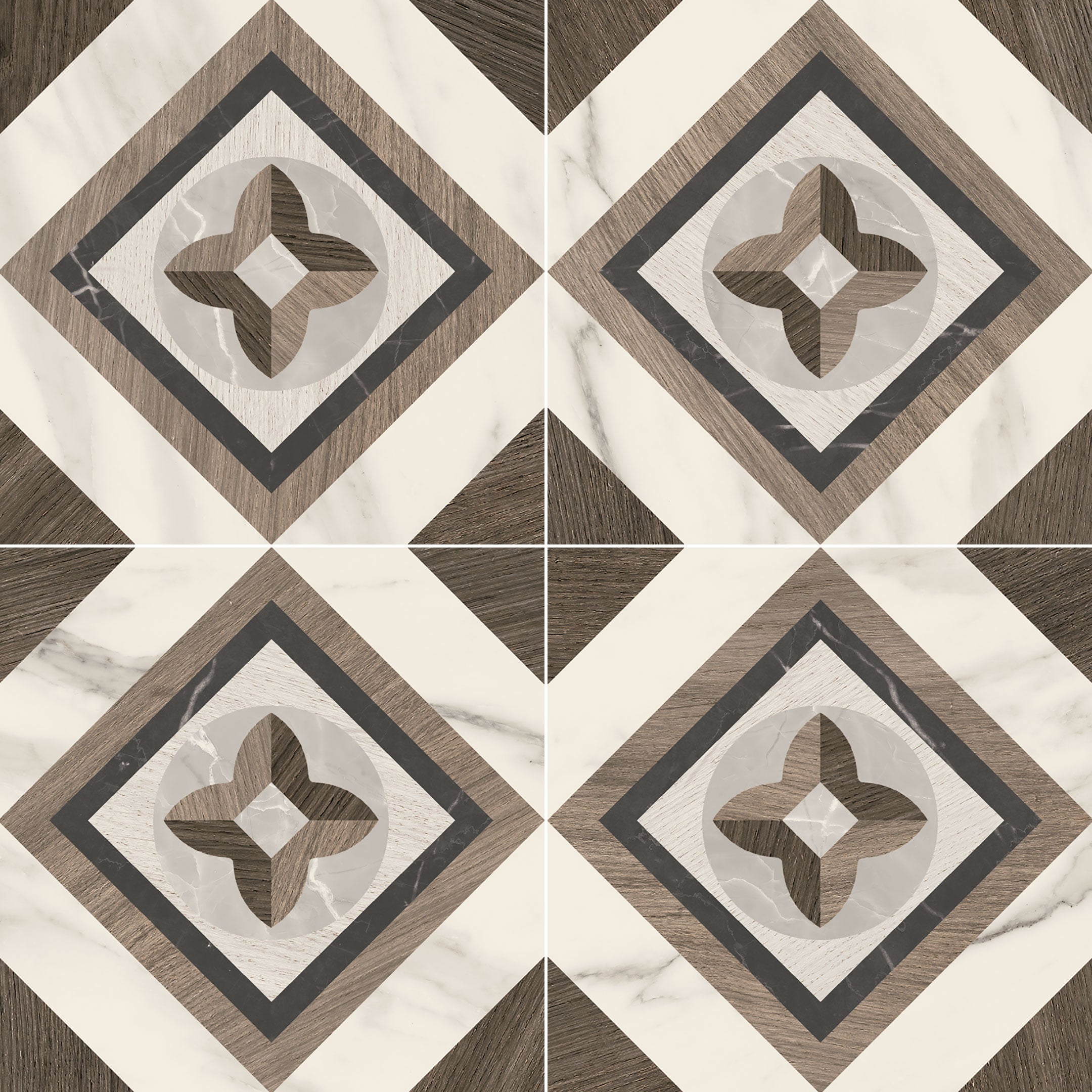 Intarsi Glam 8x8 Encaustic Spanish Pattern Floor & Wall Tile - Perfect for Kitchen Backsplash, Bathroom, and Mediterranean Style Home Decor