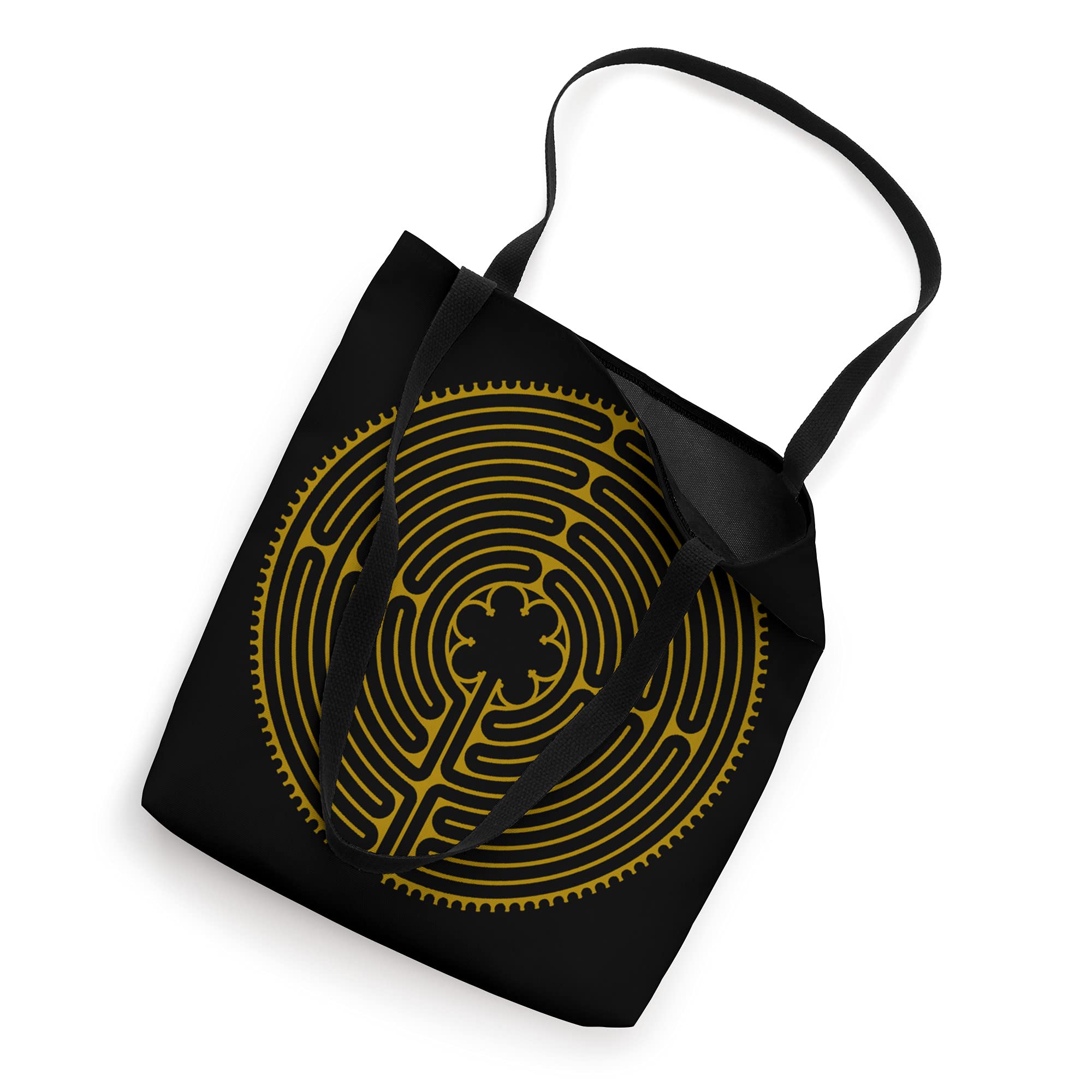 Chartres Labyrinth Tote Bag - Stylish Canvas Shopping Bag with Unique Medieval Design | Perfect for Yoga, Beach, Grocery Shopping & Daily Use