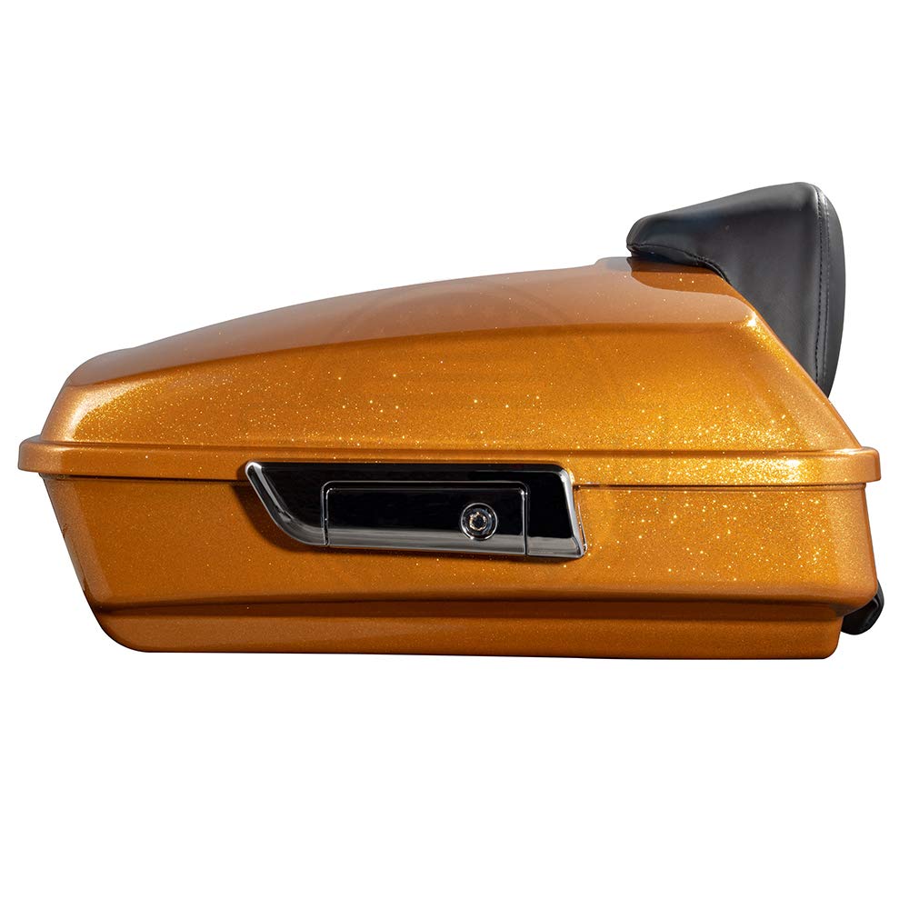 Moto Onfire Razor Tour Pack Hard Candy Gold Flake Trunk - Compatible with Harley Touring Street Glide Special & Road Glide Special (2017+) - Perfect for Motorcycle Storage & Long-Distance Travel Accessories