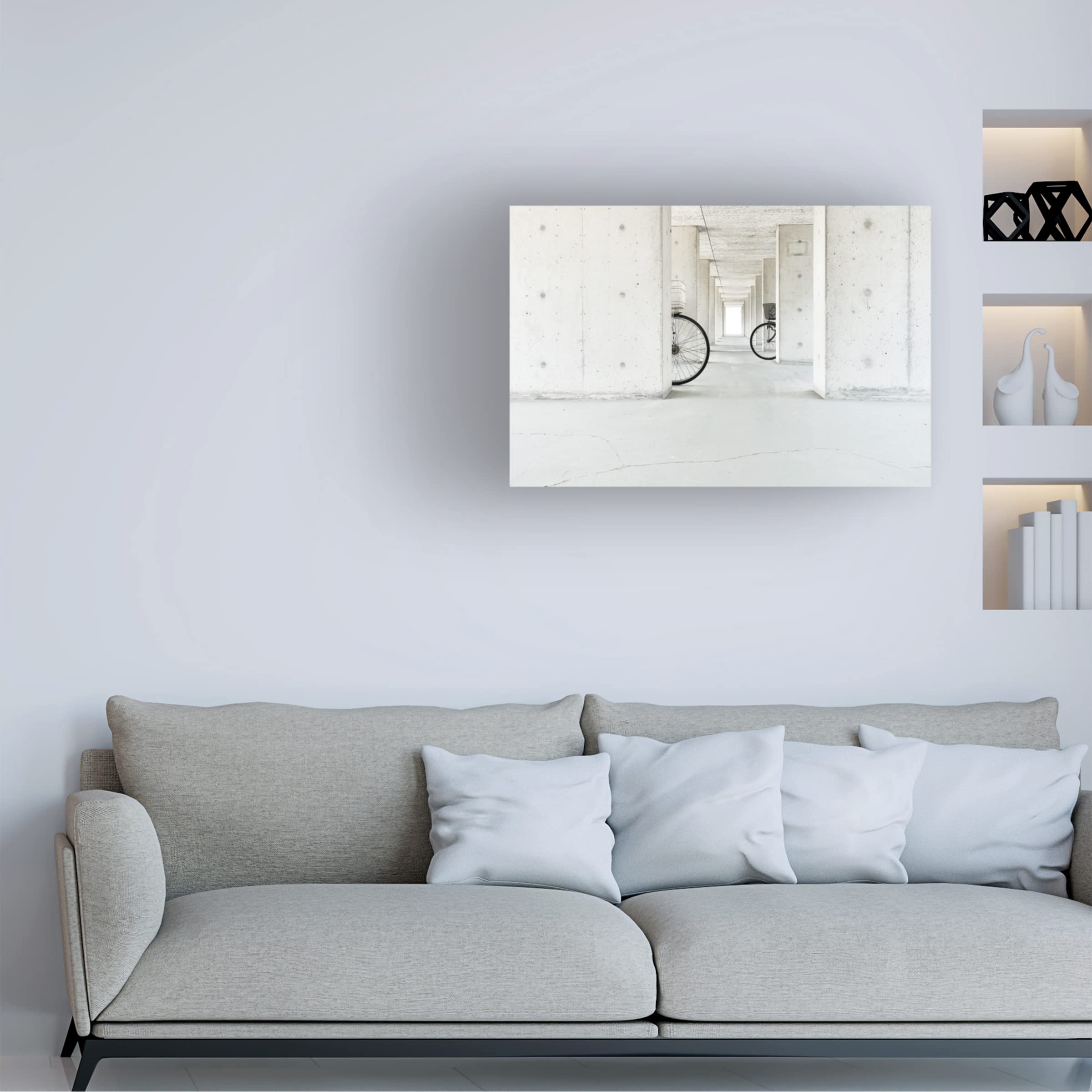 Keisuke Ikeda White Basket Black Basket Canvas Wall Art Print - Modern Abstract Home Decor for Living Room, Bedroom & Office