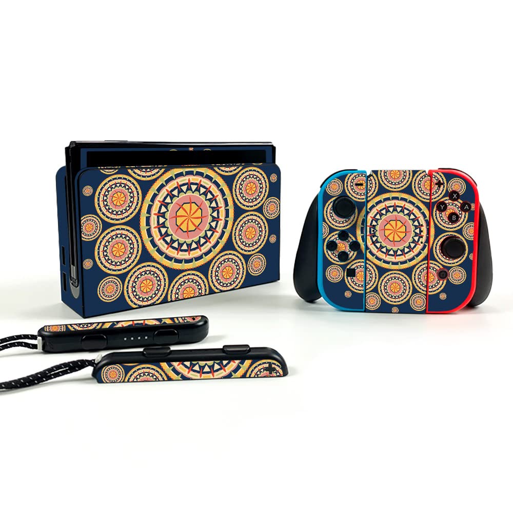 MightySkins Vinyl Decal Wrap for Nintendo Switch OLED - Summer Mandala Design | Protective & Durable Skin Cover | Easy to Apply & Remove | Made in USA | Perfect for Gaming, Travel, and Personalization