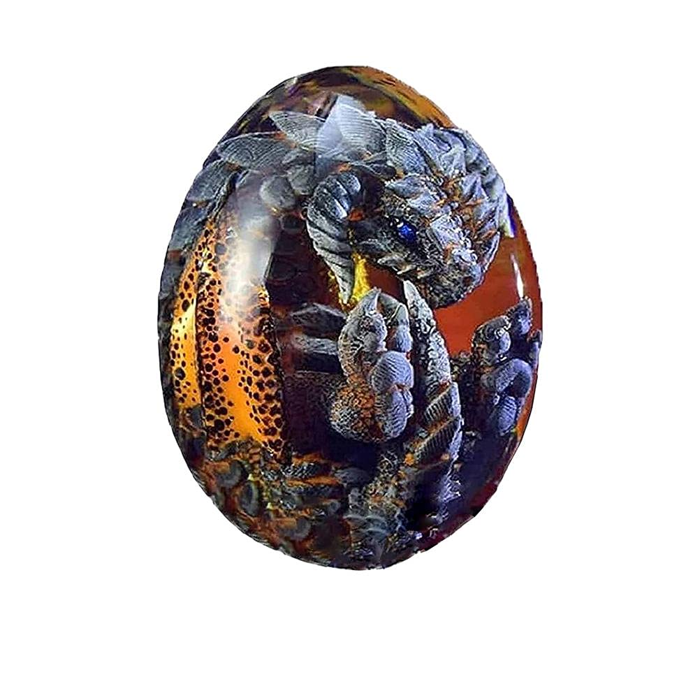 Lava Dinosaur Egg Ornaments - Crystal Clear Dragon Egg Handmade Sculpture, Unique Kids Gift for Birthday & Christmas | Perfect for Home Decor, Party Favors & Collectibles