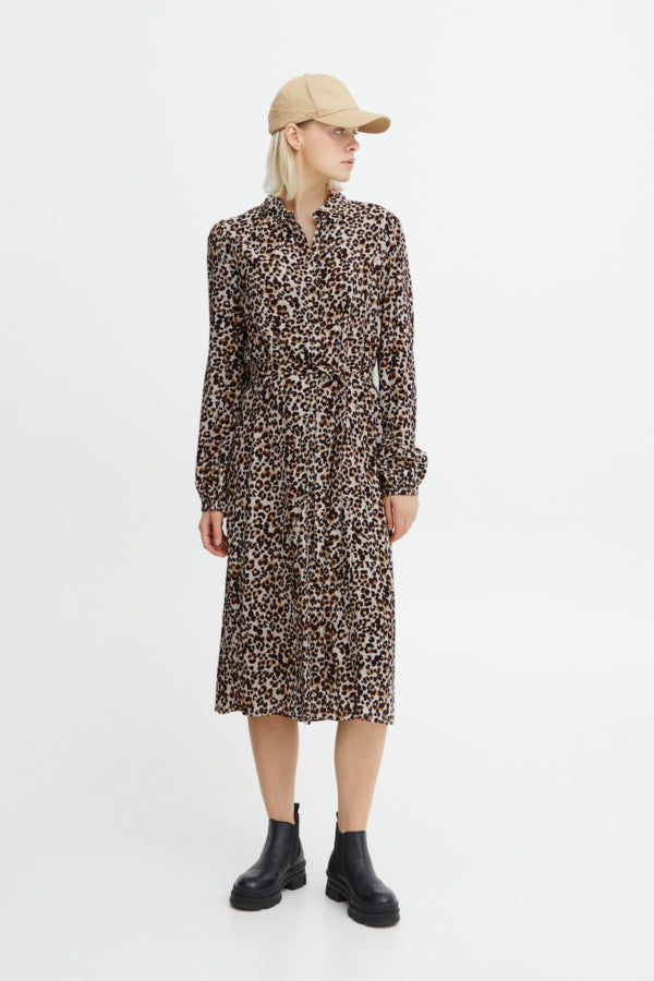 Elima Women's Leo Print Shirt Dress - Stylish Casual & Office Wear for Spring & Summer