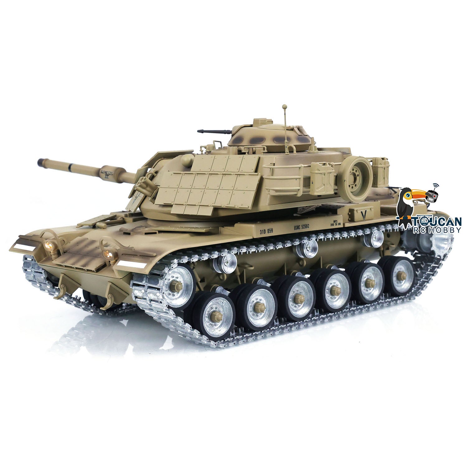 1/16 Scale M60A1 ERA RC Tank - US Stock BB Shooting Infrared Battle Toy with Metal Wheels & Barrel Recoil - Perfect for Military Enthusiasts and Outdoor RC Battles
