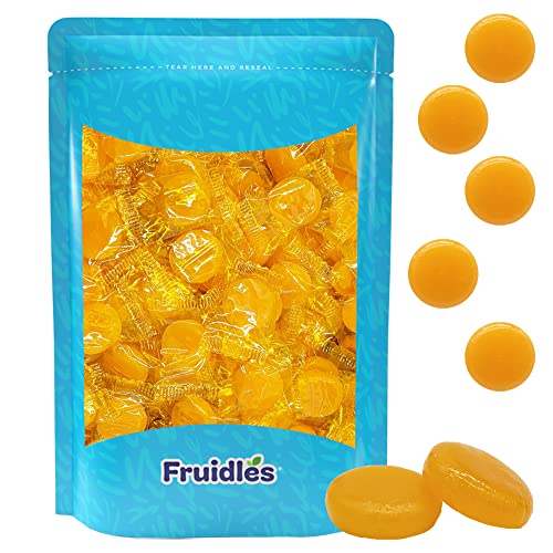 Butterscotch Hard Candy - Round Button Shape, 40 Individually Wrapped Pieces (1/2 Pound) - Perfect for Parties, Office Treats & Gift Bags