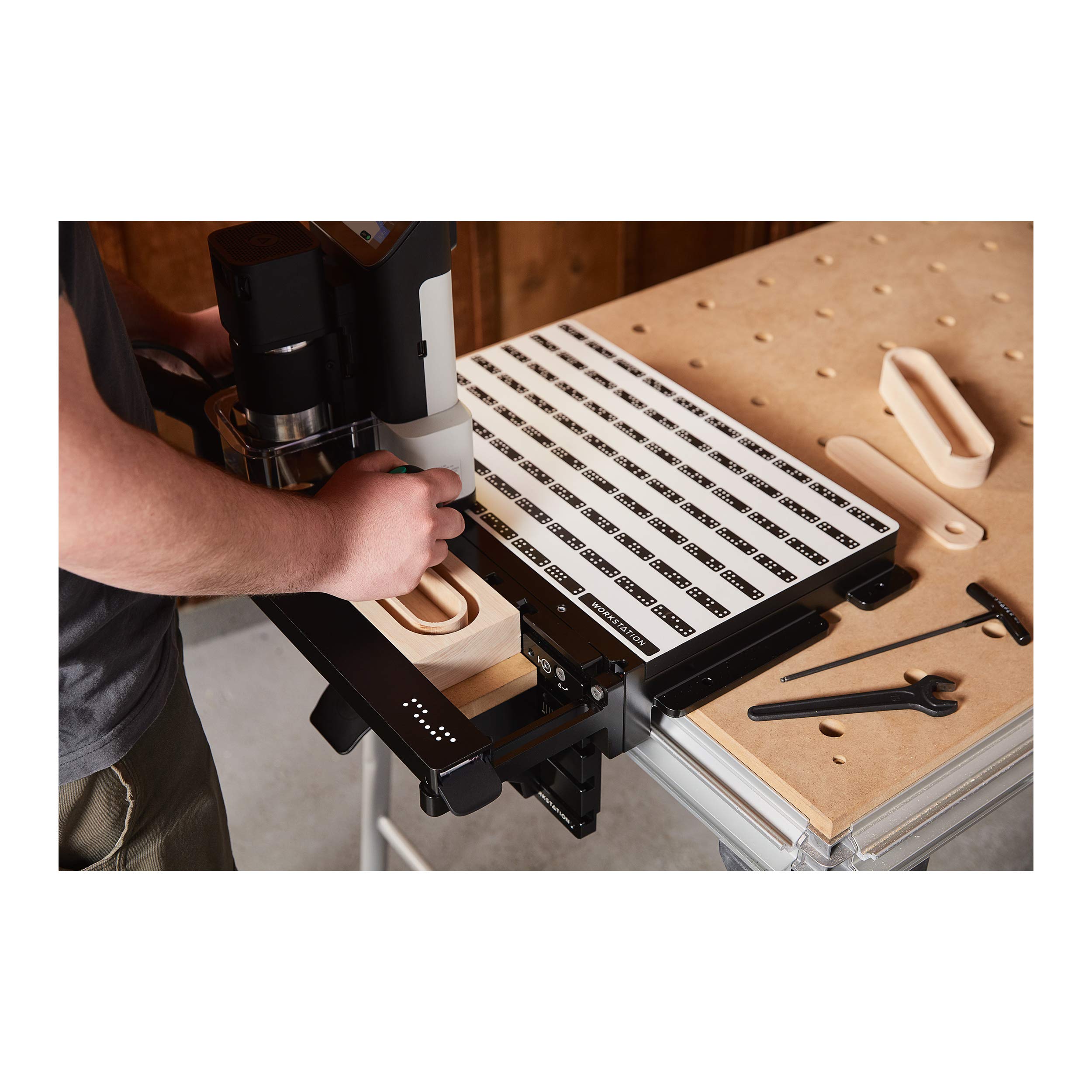 Shaper Workstation SW1-AA - Adjustable Workholding & Fixturing Solution for Small/Irregular Workpieces with Indexing Pins - Perfect for Woodworking, Metalworking & DIY Projects