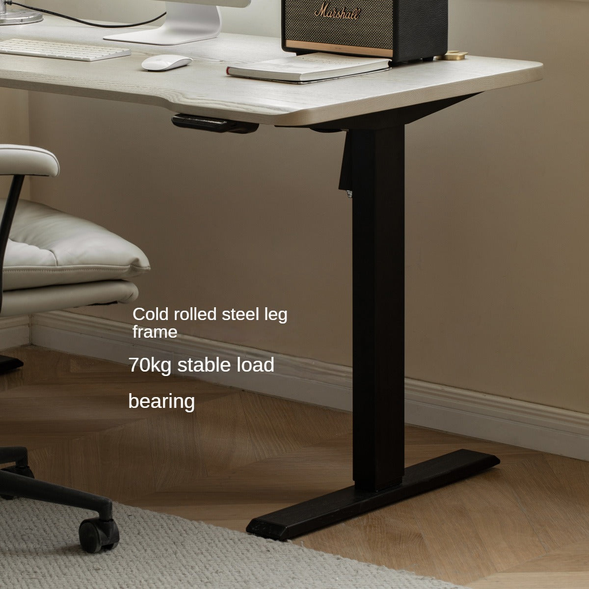 Premium Oak Solid Wood Electric Standing Desk - Adjustable Height Ergonomic Workstation for Home & Office - Perfect for Remote Work, Gaming & Study