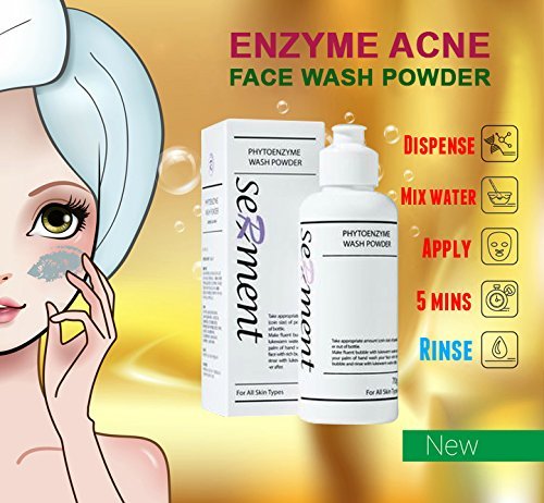 Serment Enzyme Acne Face Wash Powder - Hypoallergenic Cleanser for Sensitive Skin | Pore Purifying & Acne Prevention