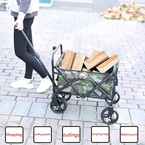 Heavy Duty Folding Garden Trolley Cart - 4 Wheel Utility Wagon for Outdoor Camping, Beach, Supermarket & Shopping - 75kg Capacity - Perfect for Groceries, Picnics, and Outdoor Adventures