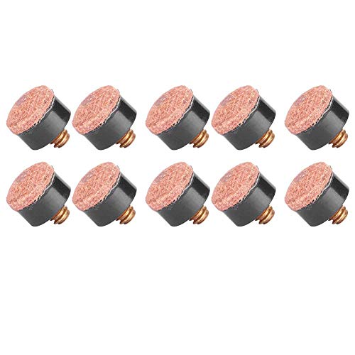 10 Pcs 11mm Screw-On Pool Cue Tips - Premium Billiard Replacement Parts for Snooker & 8-Ball Games - Perfect for Home Bars, Game Rooms & Professional Tournaments