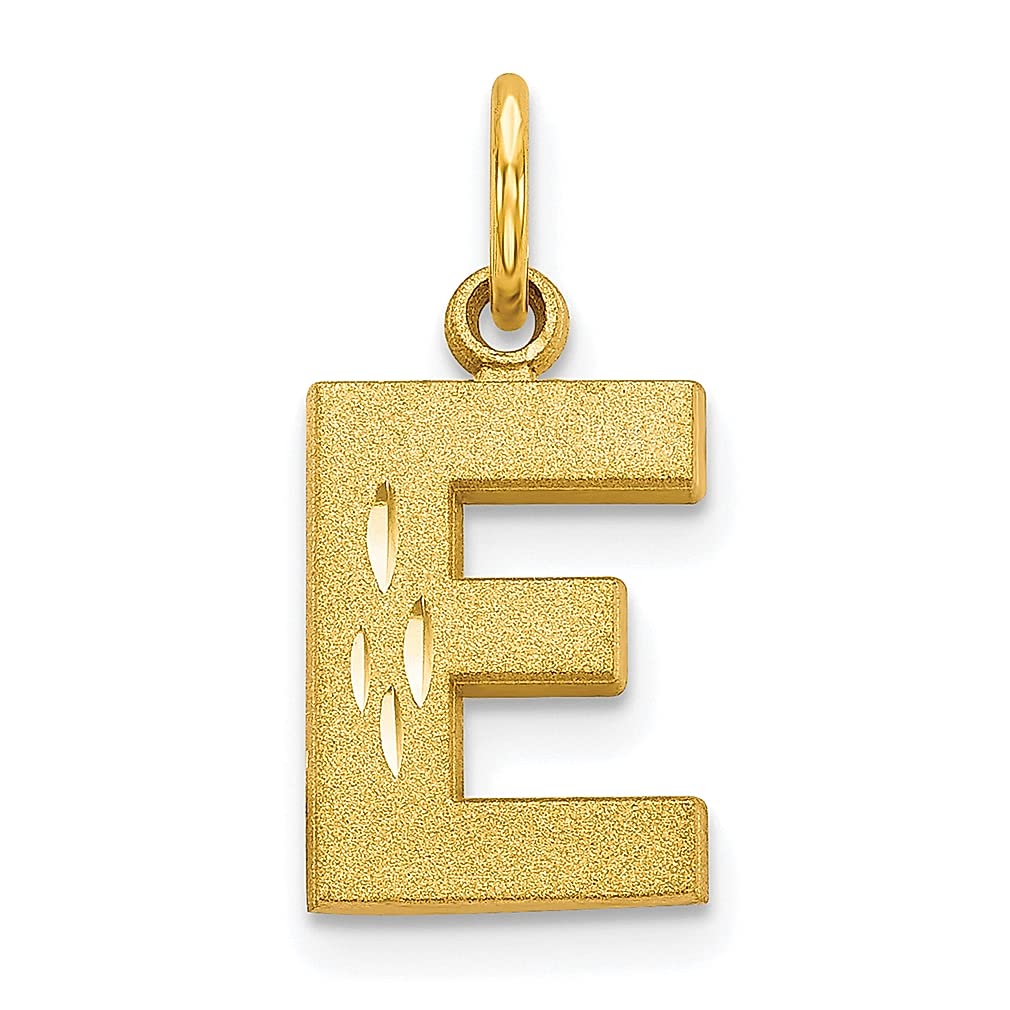 10K Yellow Gold Initial Monogram Letter E Charm Necklace - Personalized Name Pendant for Women - Elegant Fine Jewelry Gift for Her - Perfect for Birthdays, Anniversaries & Special Occasions