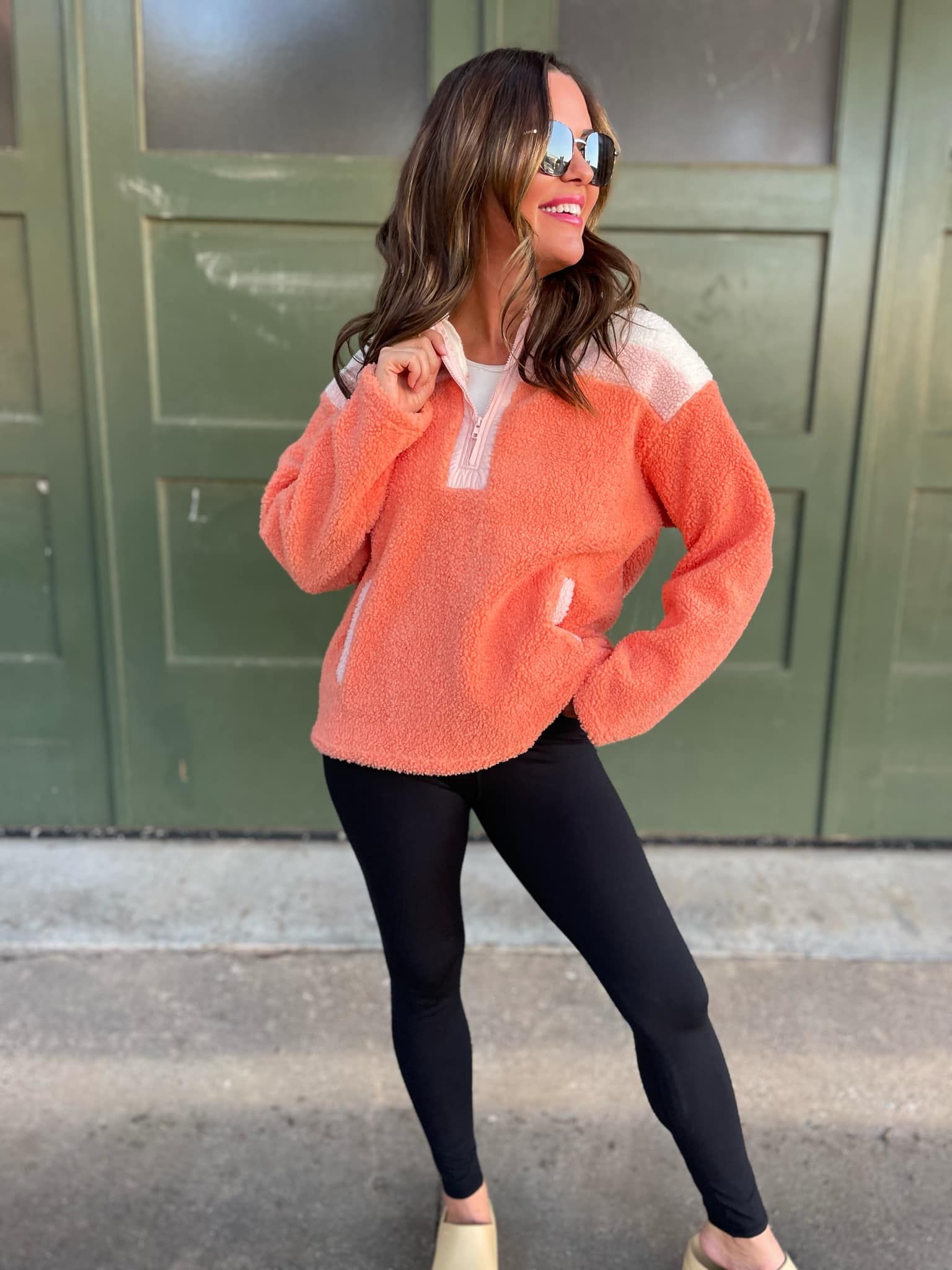 PREORDER: Sherbet Half Zip Fleece Pullover - Cozy Winter Layering for Outdoor Activities & Casual Wear