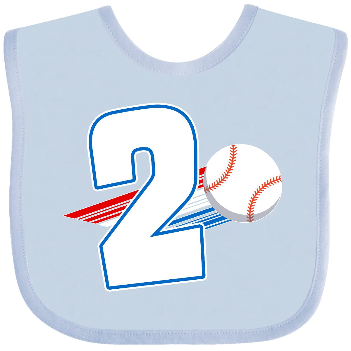 Inktastic Second Birthday Baseball Baby Bib - Adorable & Durable for Toddlers - Perfect for Birthday Parties, Baseball Games & Everyday Mealtime Messes