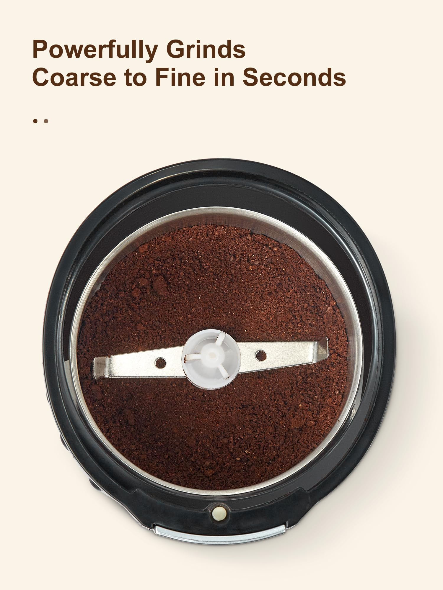 Premium Electric Coffee Grinder - 3.5oz Large Capacity Stainless Steel Blade for Coffee Beans & Spices | Includes Cleaning Brush & Measuring Spoon | Perfect for Home, Office & Barista Use (Black)