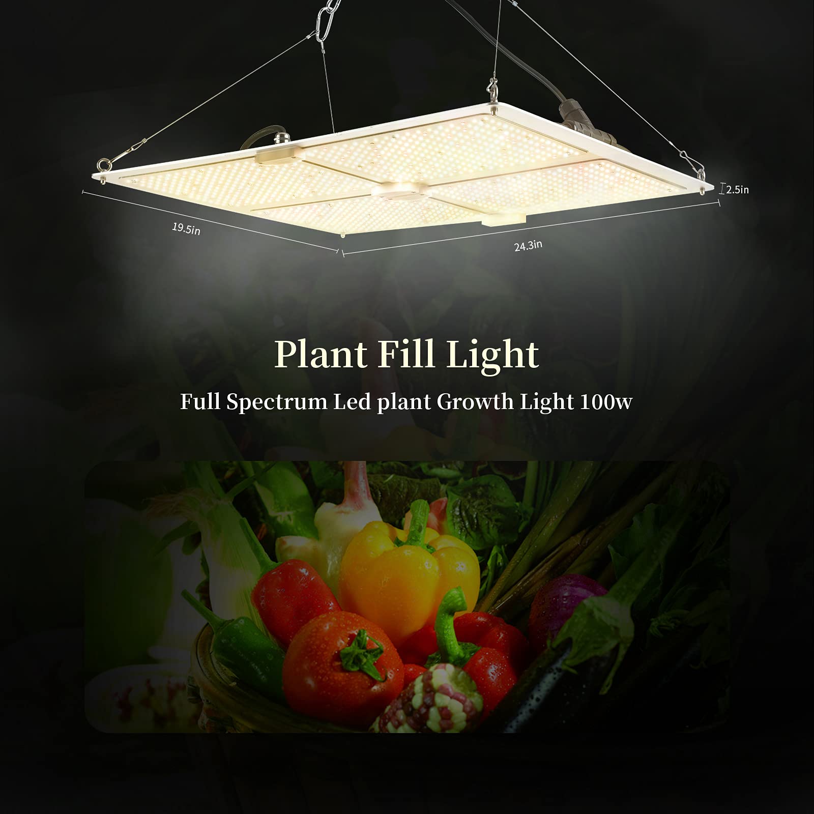 VTPHOTIC Full Spectrum LED Grow Light with LM301B Diodes - 4.5x4.5ft Coverage for Indoor Plants, Hydroponics, Seeding, Veg & Bloom - Perfect for Greenhouse, Grow Tent & Home Gardening