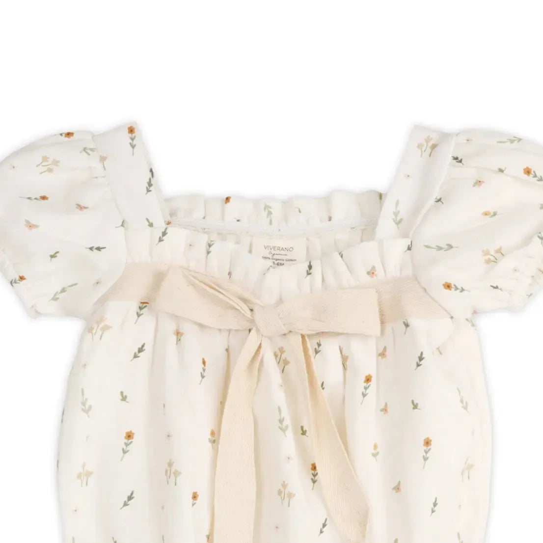 Viverano Organic Bubble Baby Romper - Soft Cotton Boho Floral Print One-Piece Outfit for Newborns & Infants | Perfect for Playtime, Photo Shoots & Special Occasions