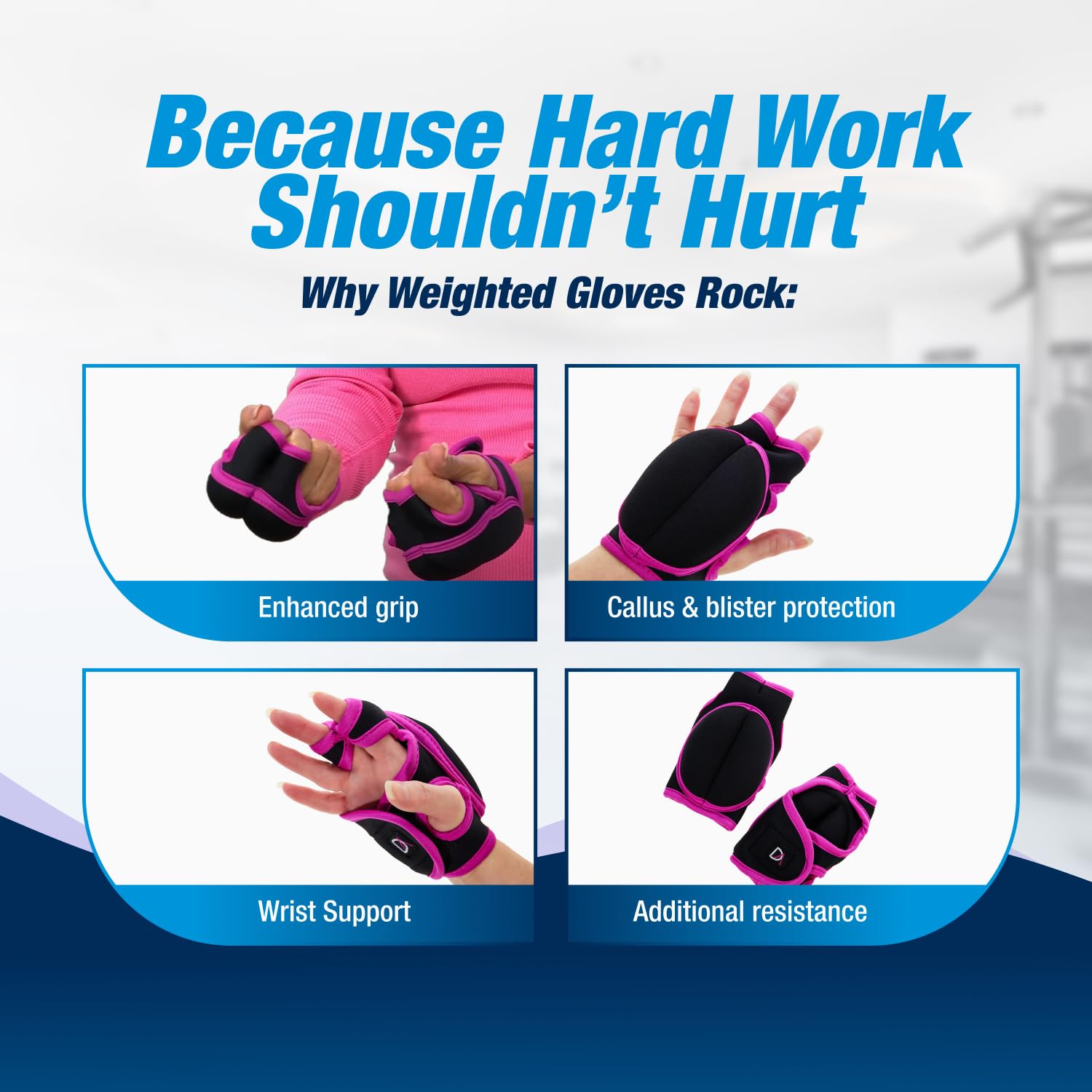 Denise Austin Weighted Gloves for Women & Men - 1-3lb Adjustable Gym Gloves for Weightlifting, Strength Training & Cardio - Breathable Workout Gloves for Enhanced Performance - Perfect for Home Gym, CrossFit & Fitness Classes