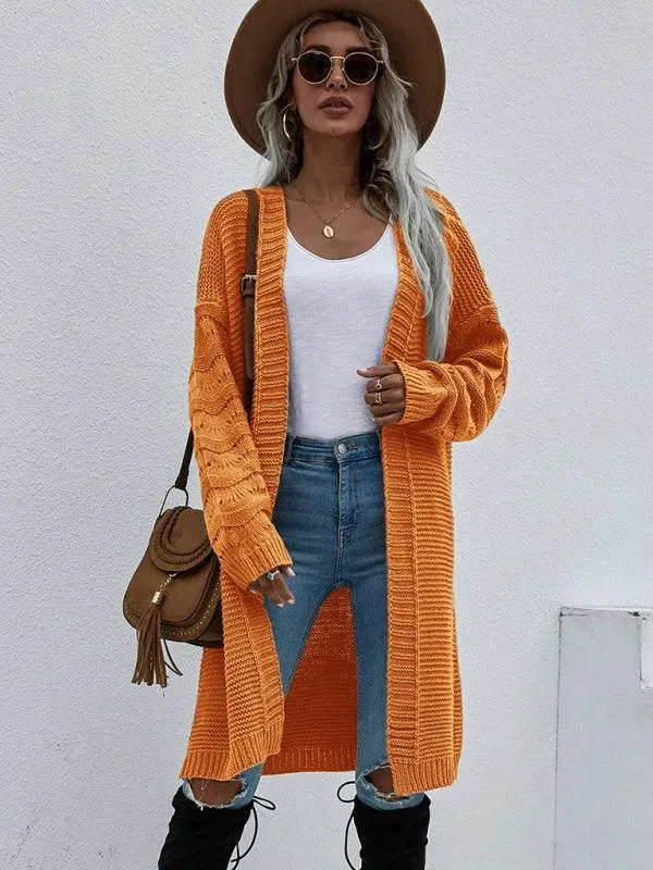 Open Knit Long Women's Cardigan Sweater - Soft & Stylish Fall Fashion for Layering & Cozy Outfits