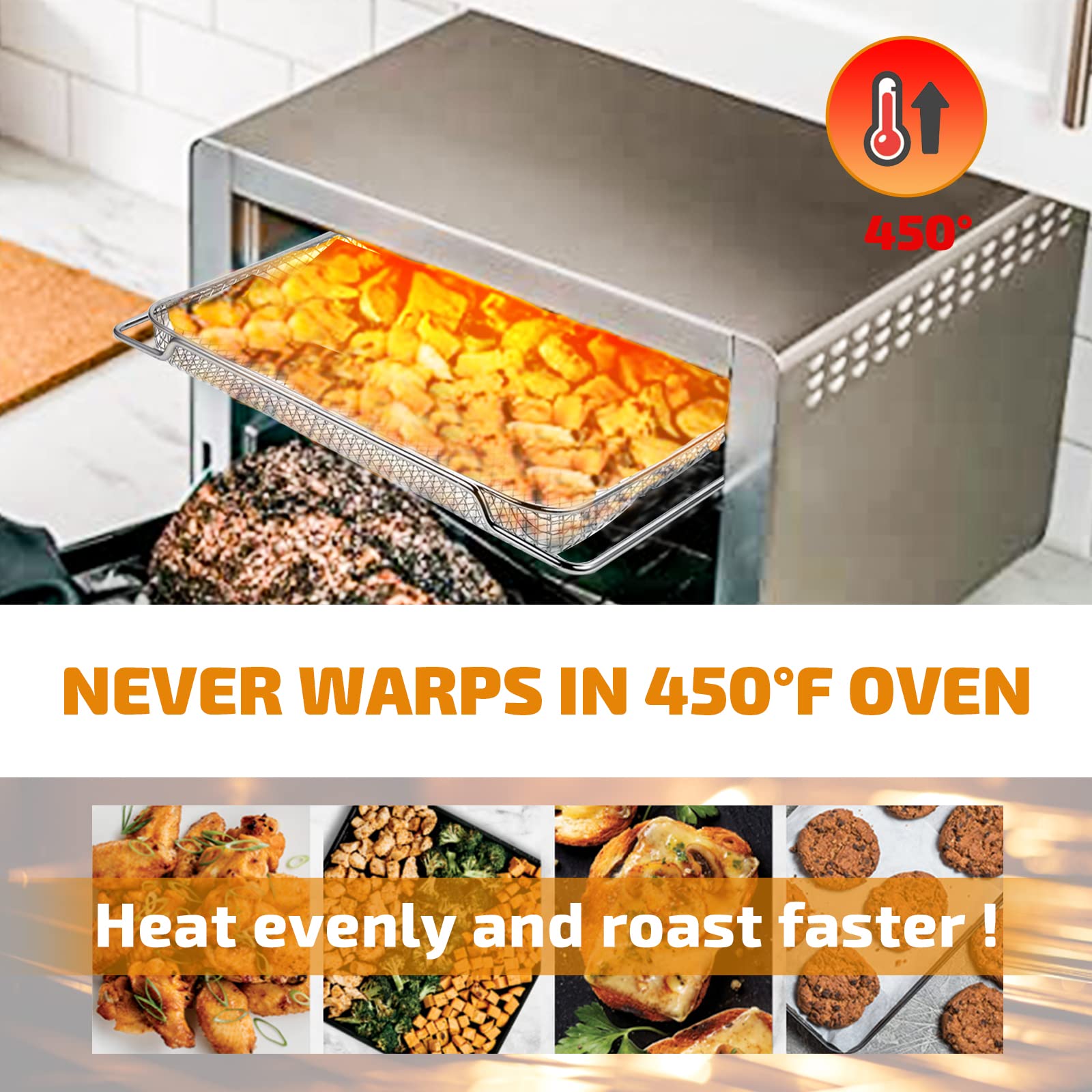 Stainless Steel Replacement Air Fryer Basket for Ninja Foodi DT251 DT201 - Compatible with Ninja Foodi 10-in-1 Smart XL Air Fry Oven - Perfect for Healthy Cooking, Crispy Fried Foods & Family Meals
